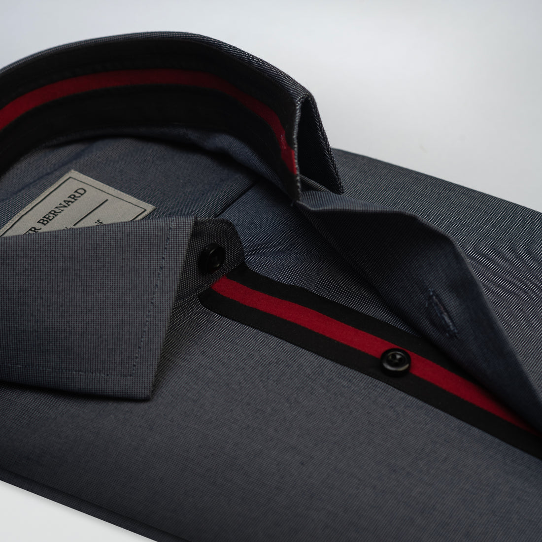 Charcoal Grey with Red Contrast