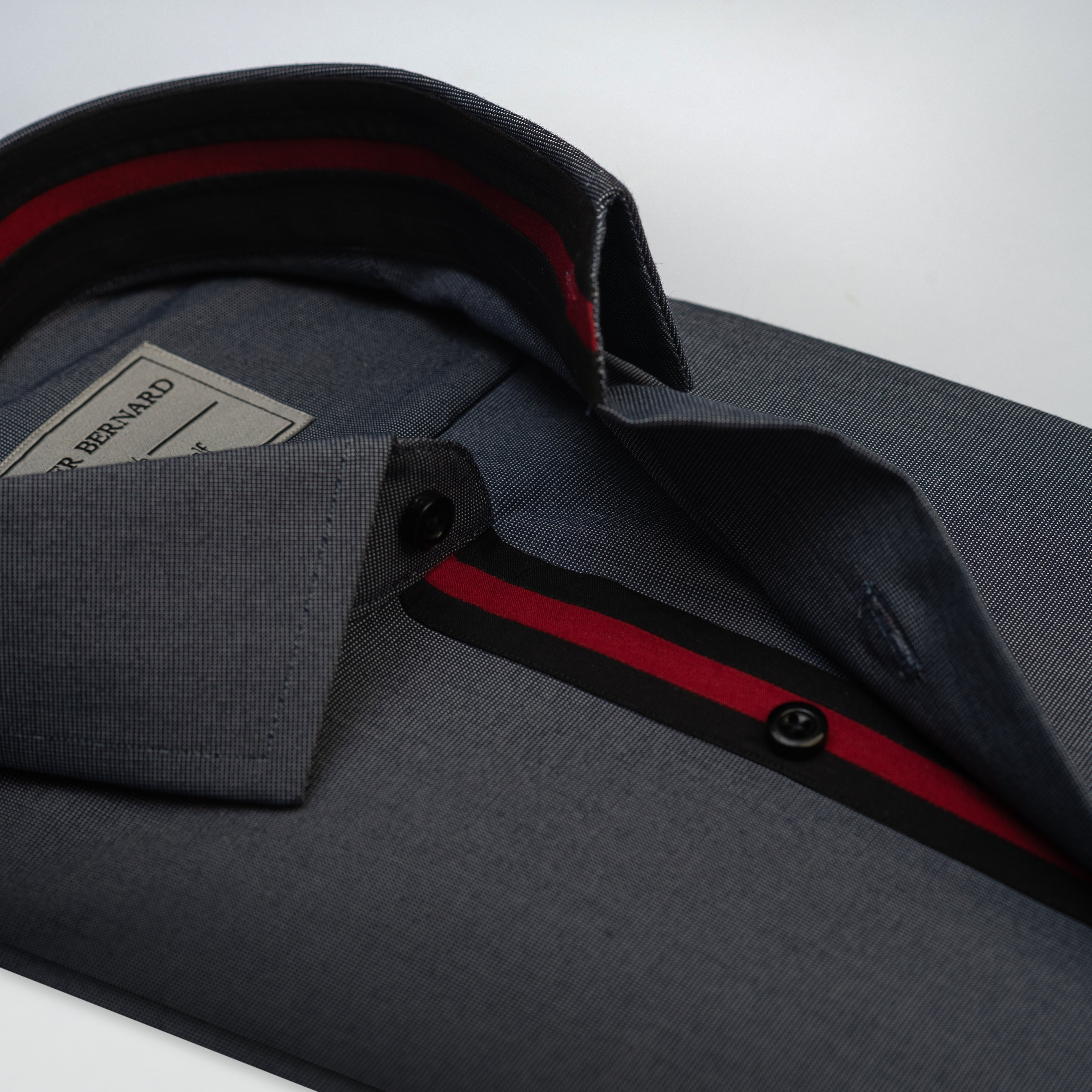 Charcoal Grey with Red Contrast