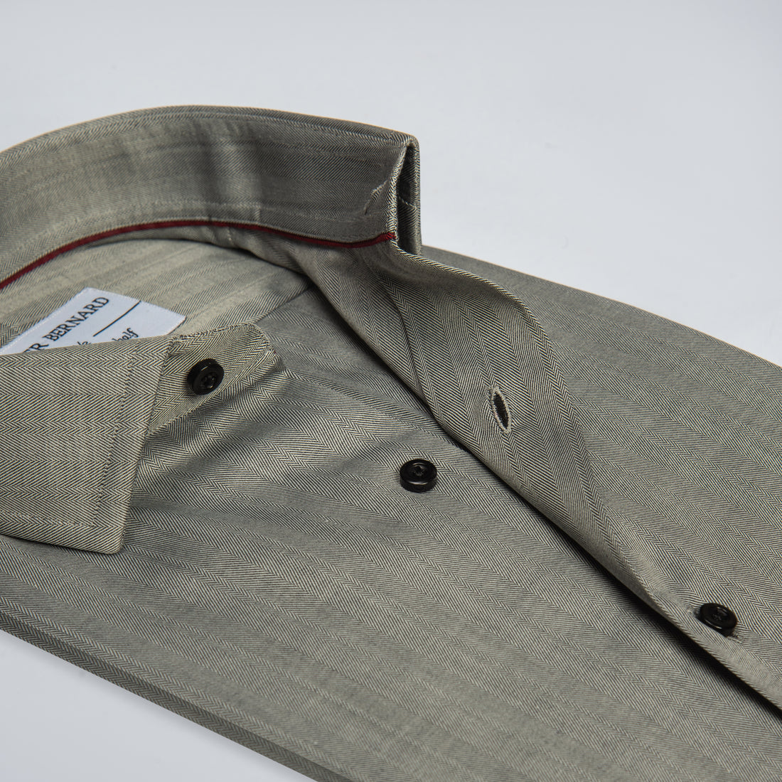 Olive Herringbone Shirt