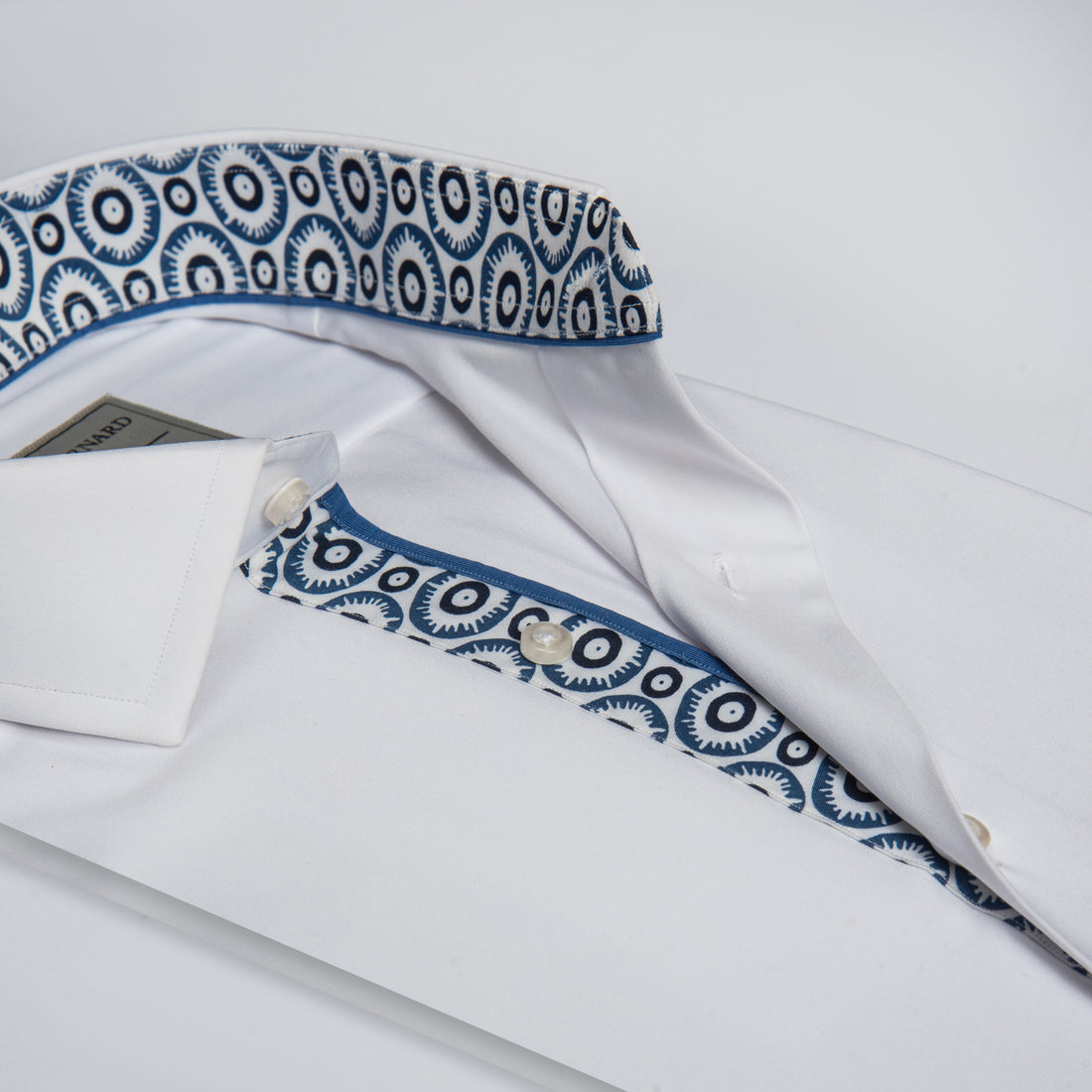 White Shirt with Printed Inlay