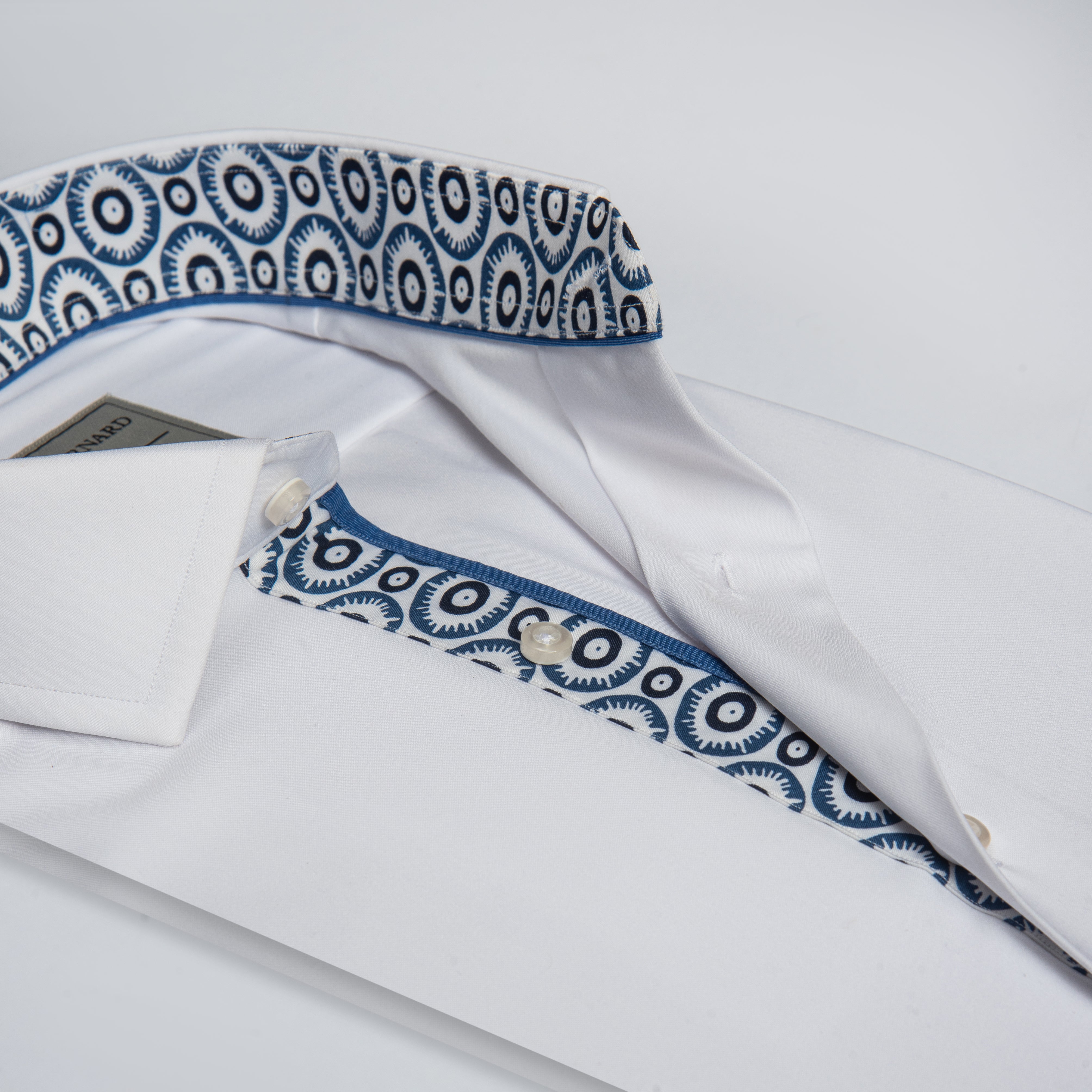 White Shirt with Printed Inlay