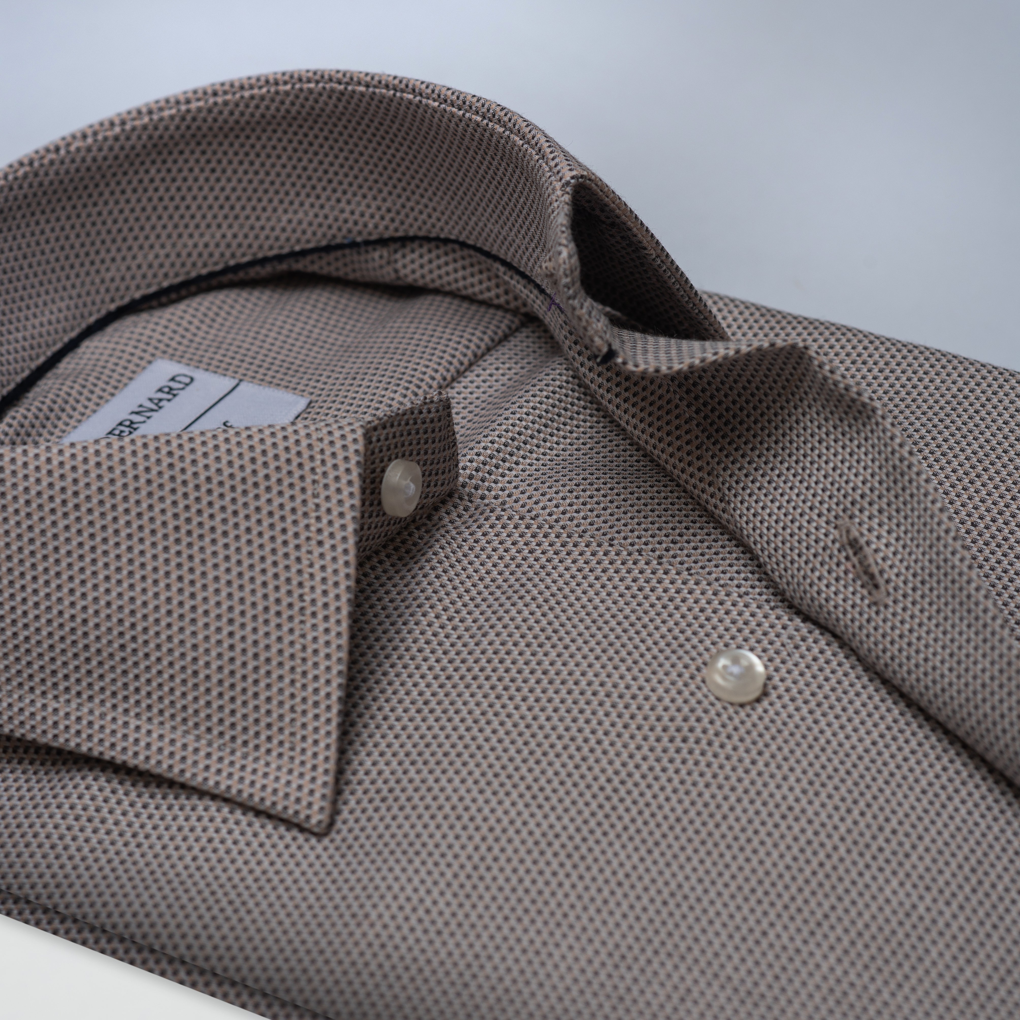 Taupe Textured Formal Shirt