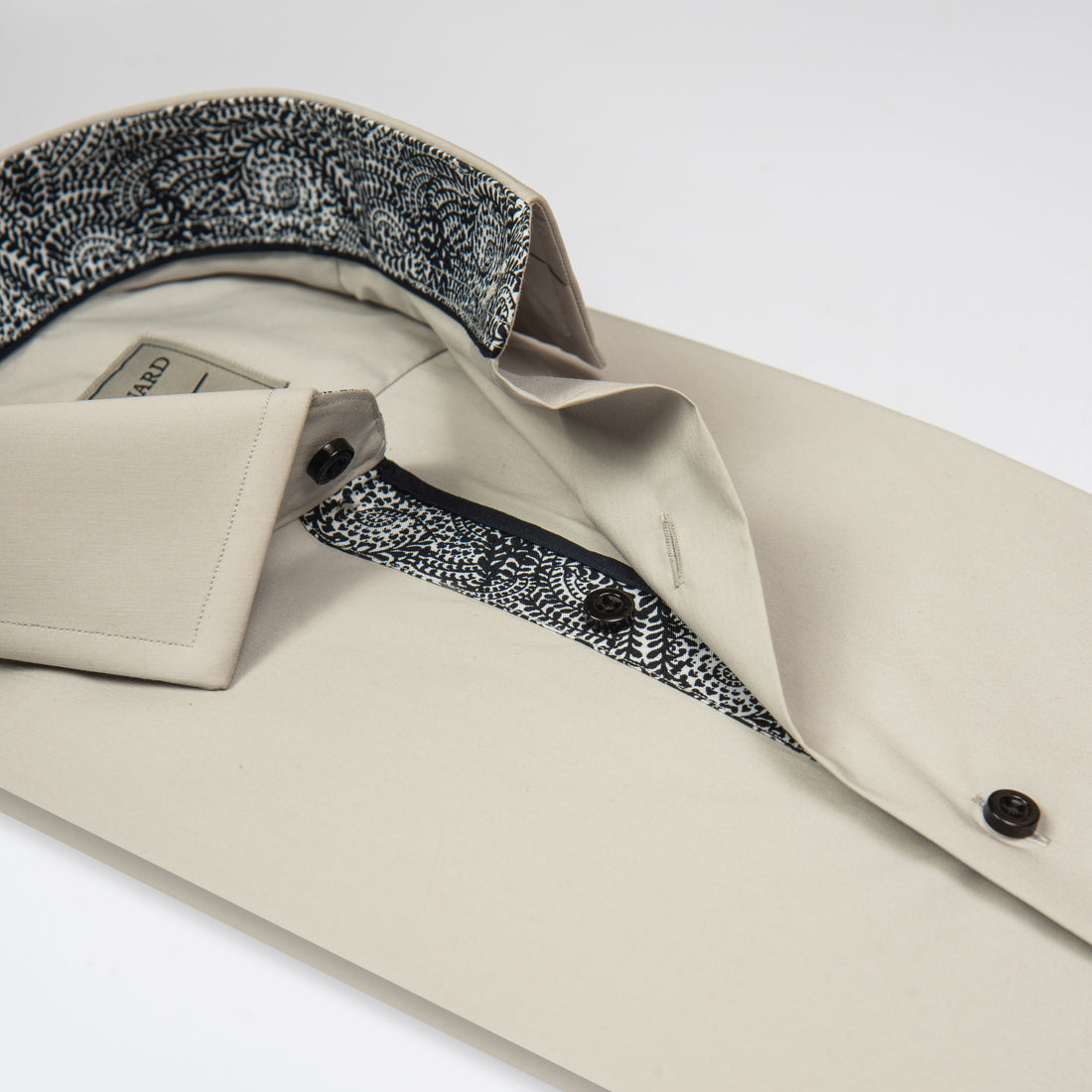 Silver Contrast Print Detail Shirt