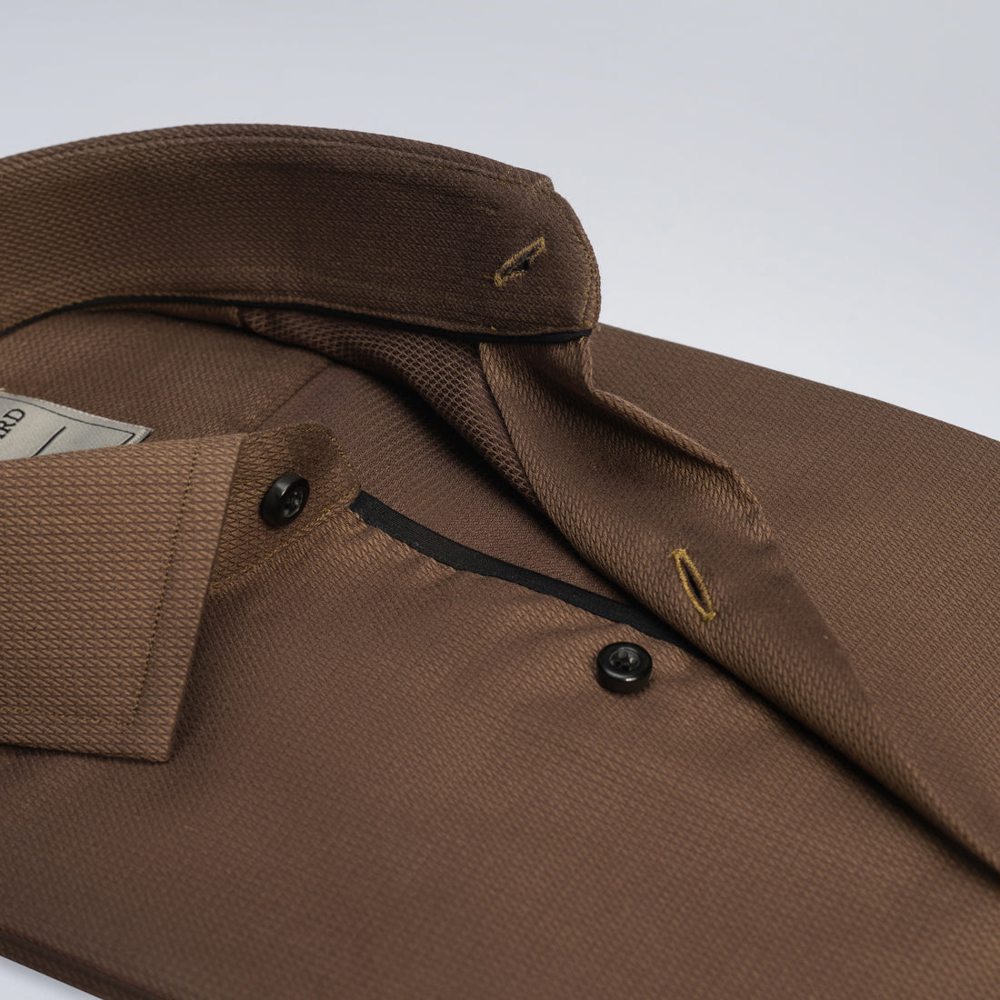 Chocolate Brown Textured  Shirt