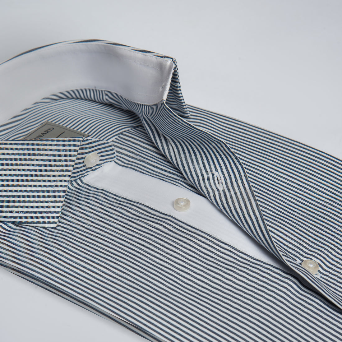 Classic Stripe Contrast Collar Shirt