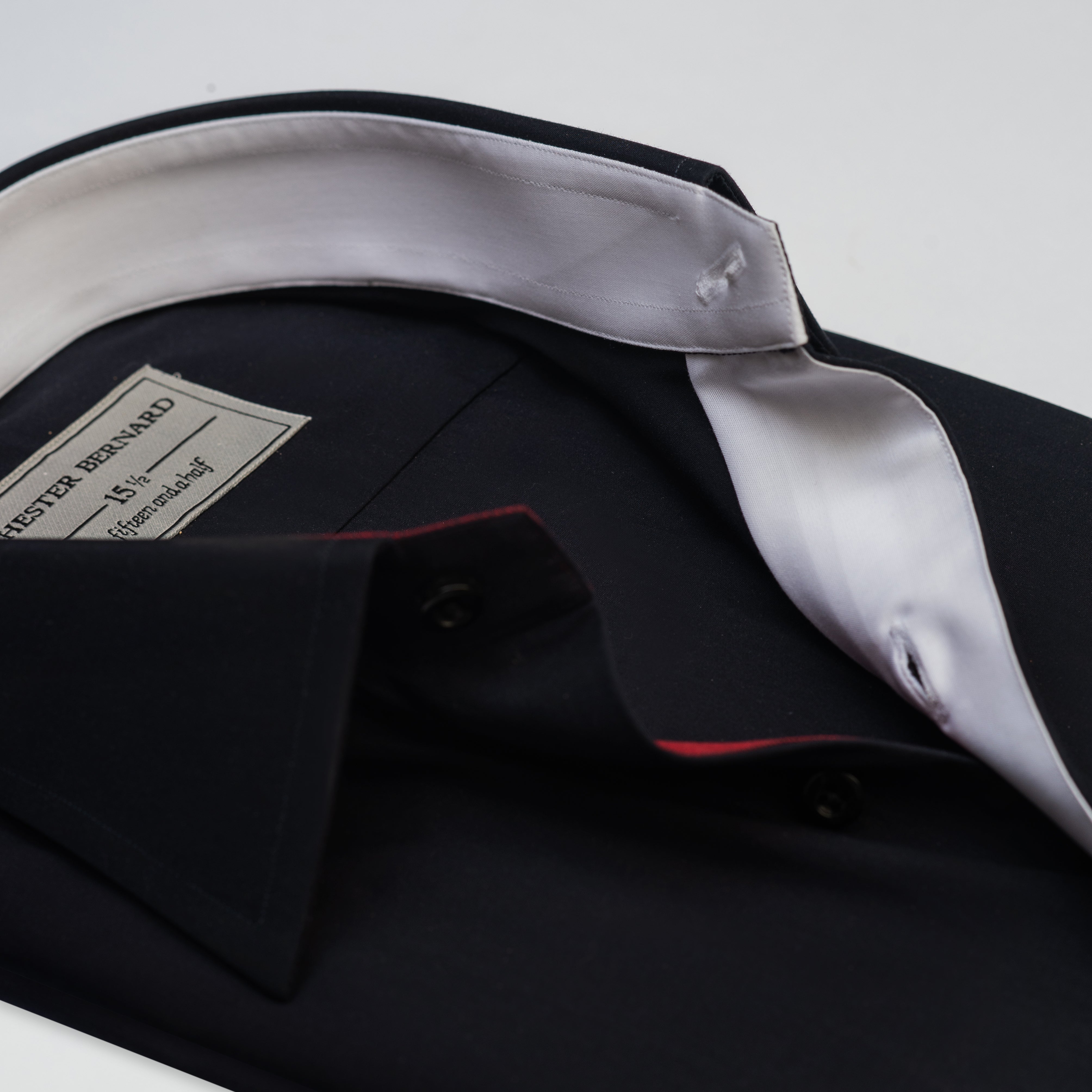 Navy Contrast Collar Casual Shirt