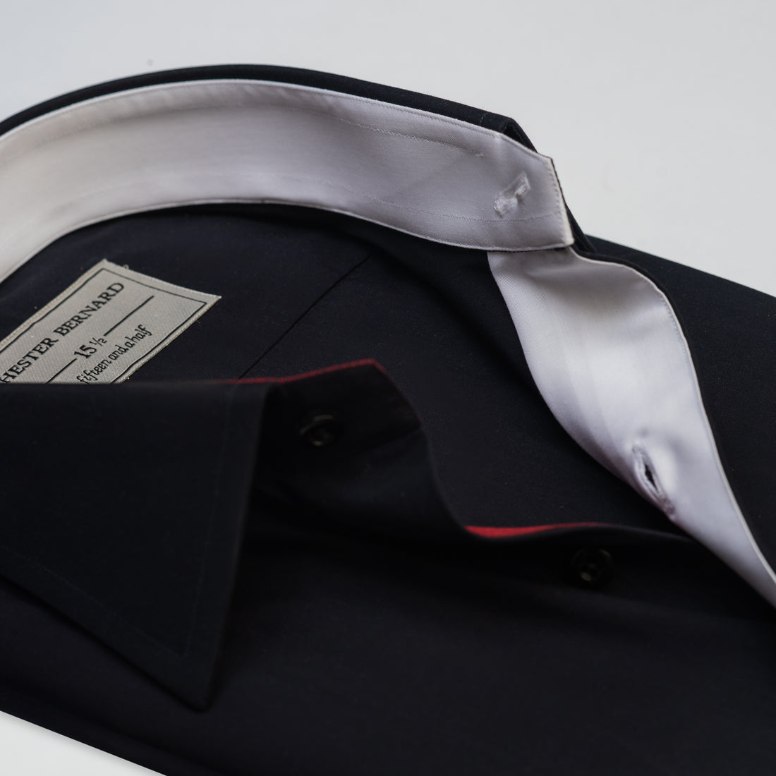 Navy Contrast Collar Casual Shirt