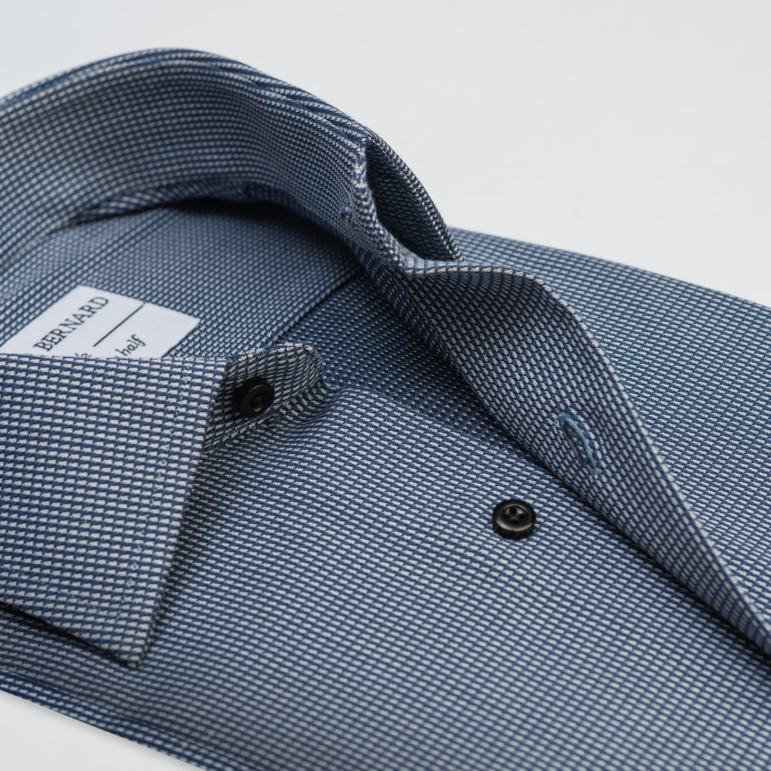Navy Blue Checkered Dress Shirt