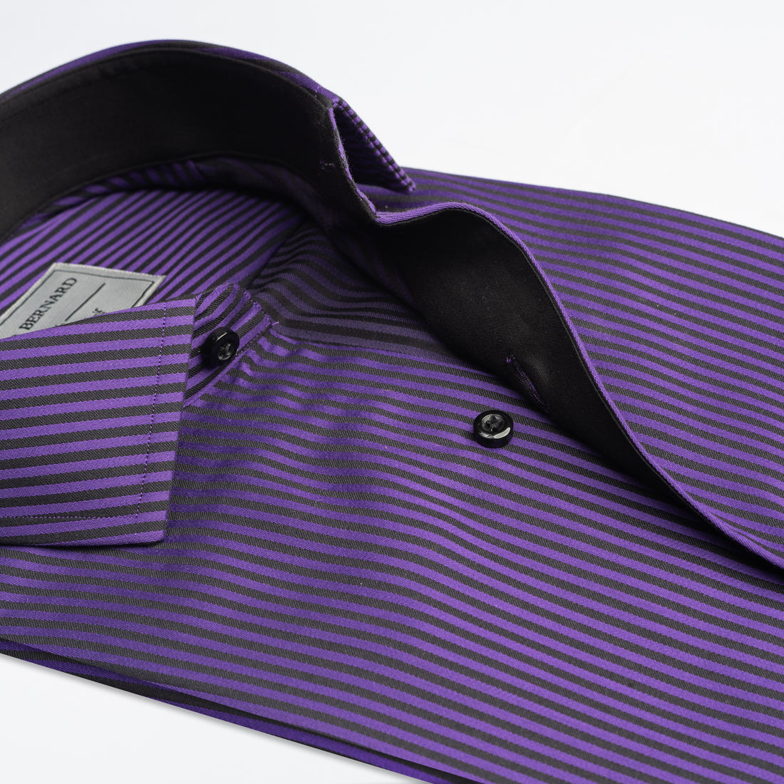 Purple & Black Striped Formal Shirt