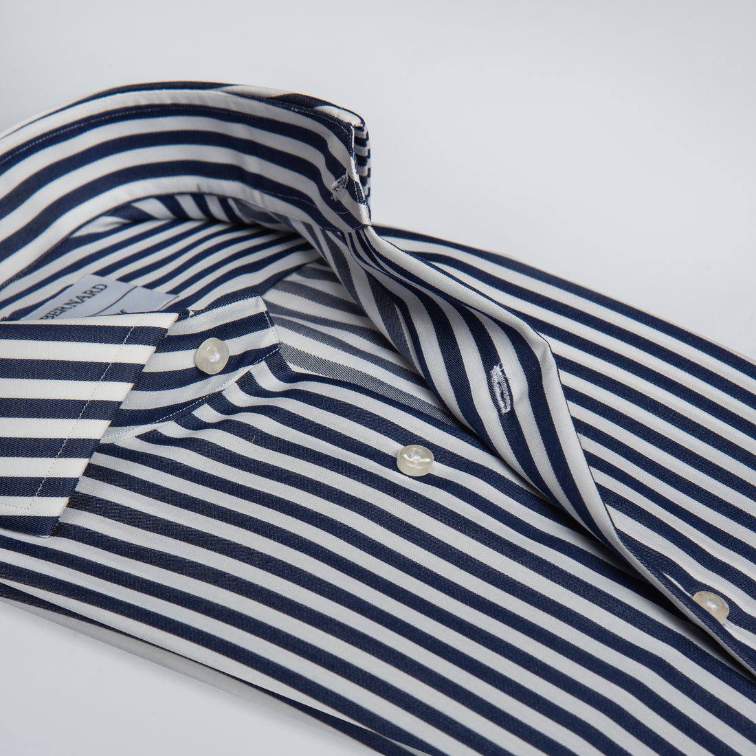 Navy & White Bold Stripe Formal Shirt