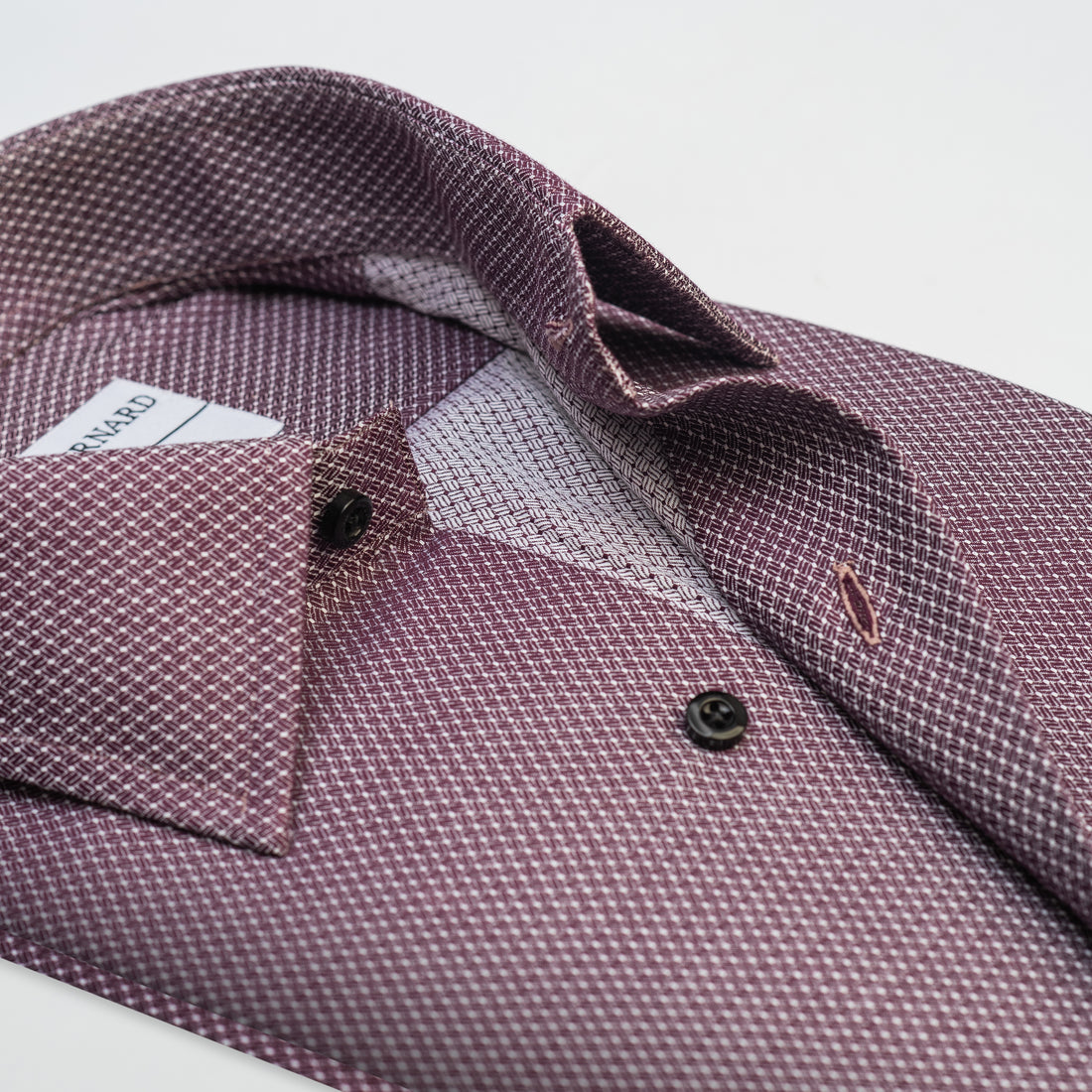 Burgundy Micro-Pattern Formal Shirt