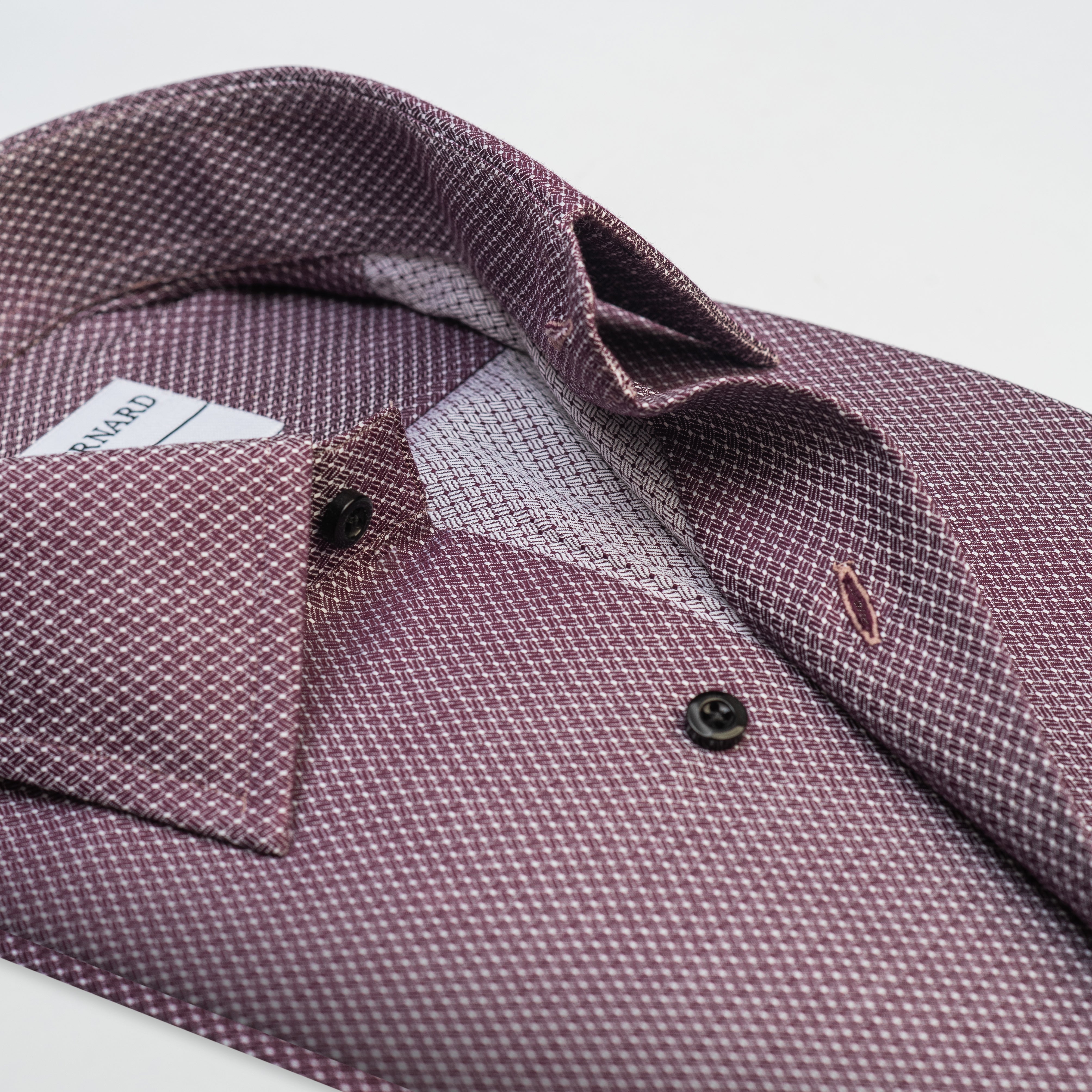 Burgundy Micro-Pattern Formal Shirt