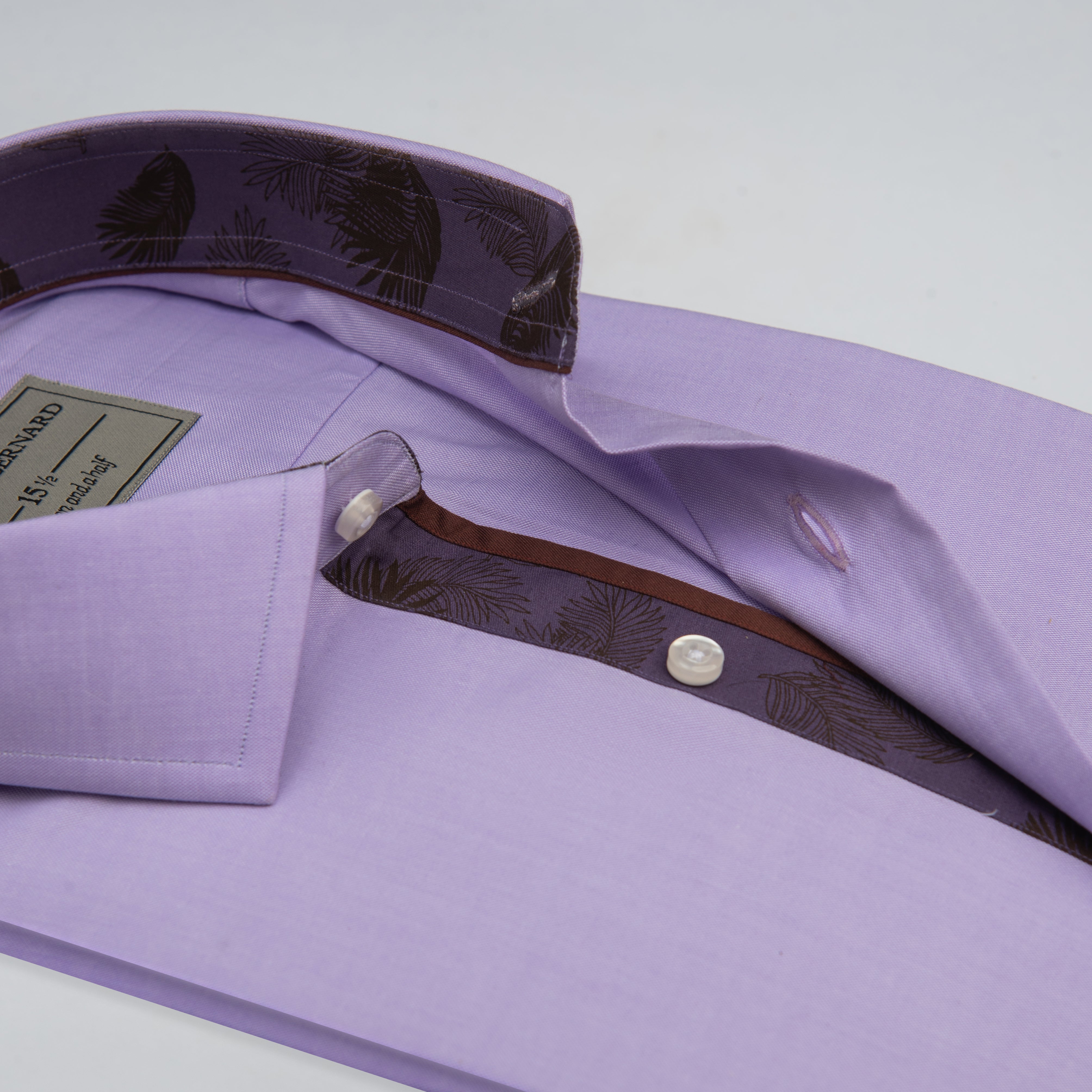 Lavender Luxe Contrast Trim Dress Shirt