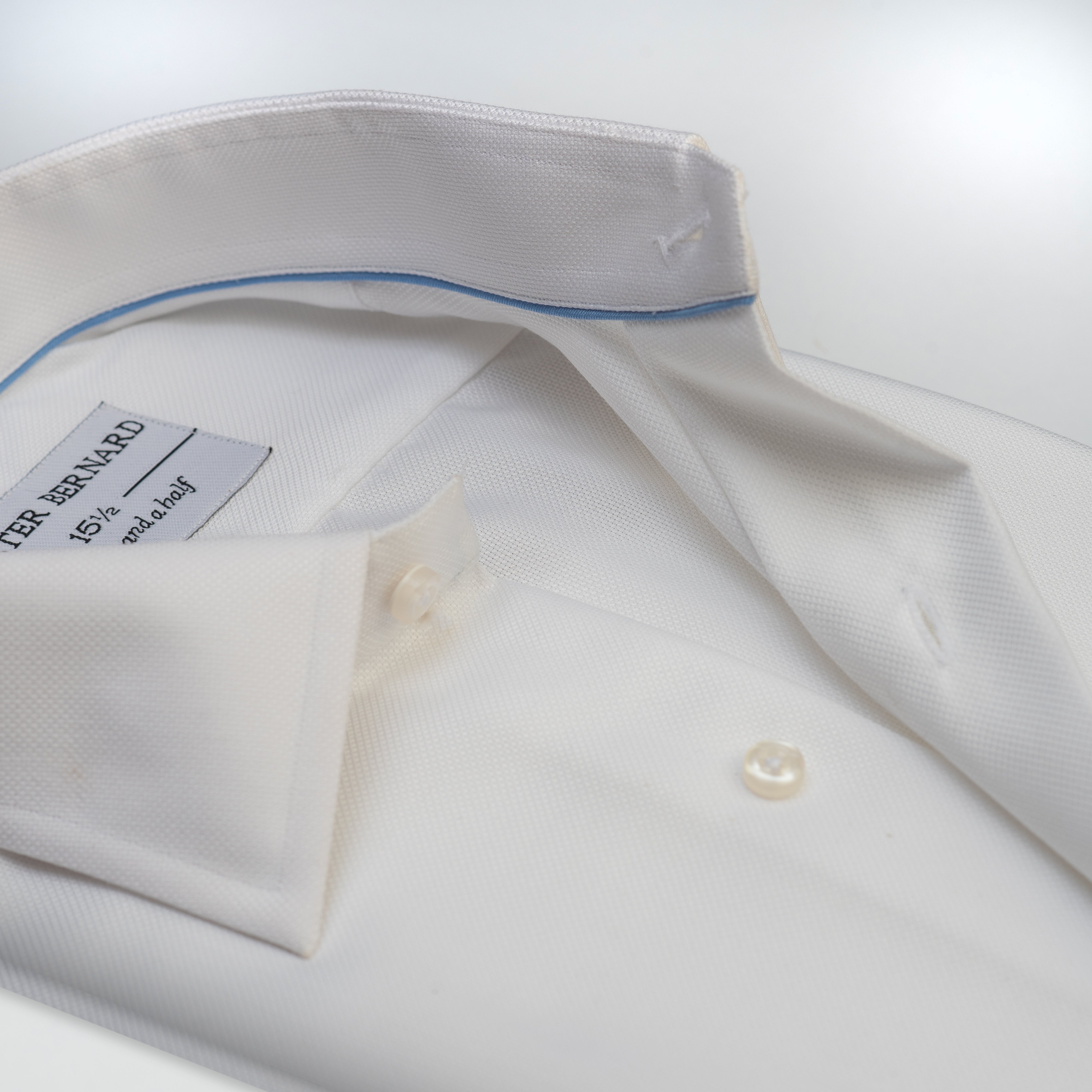 White Pearl Edge Piped Formal Shirt