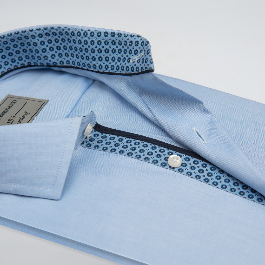Sky Blue Contrast Inlay Shirt
