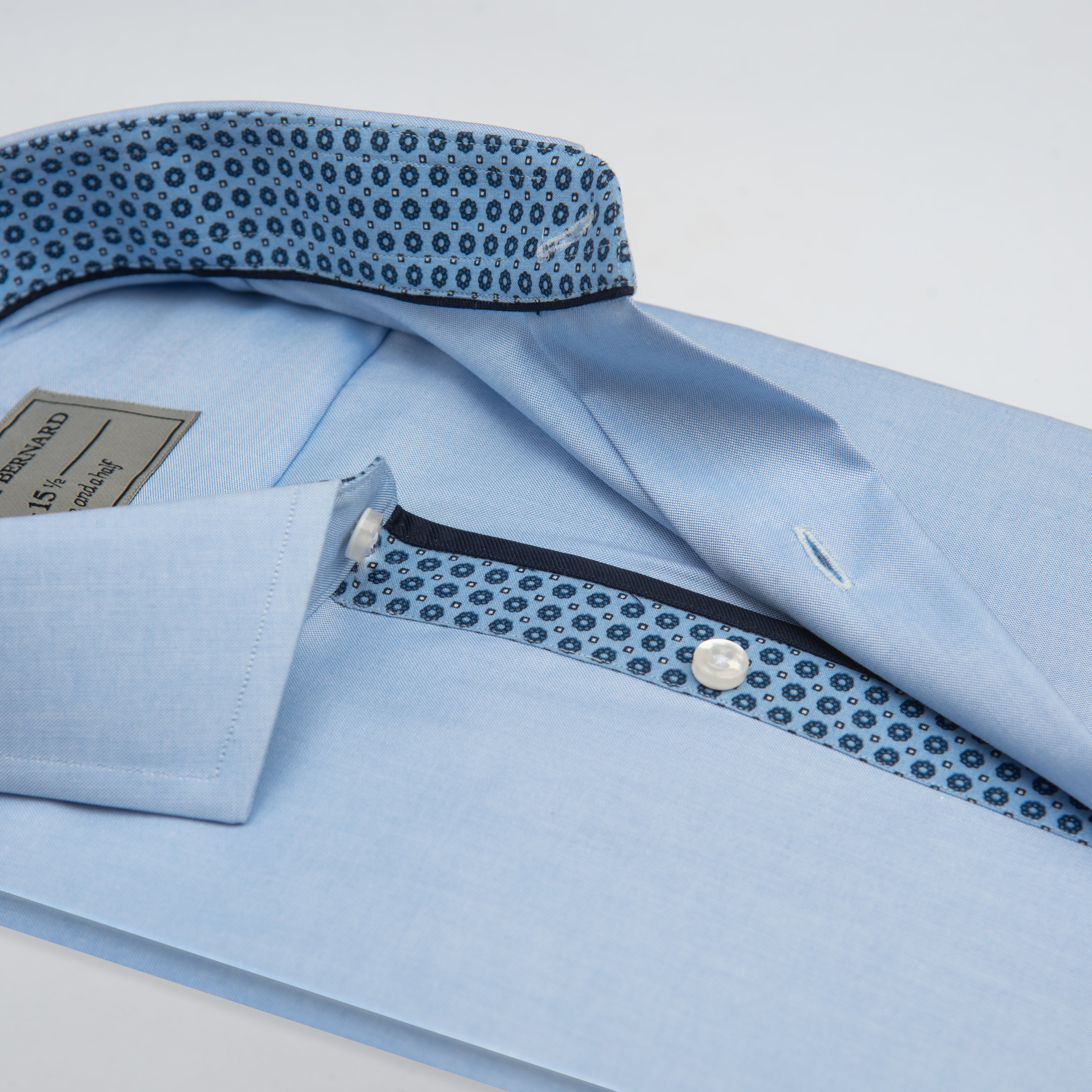 Sky Blue Contrast Inlay Shirt