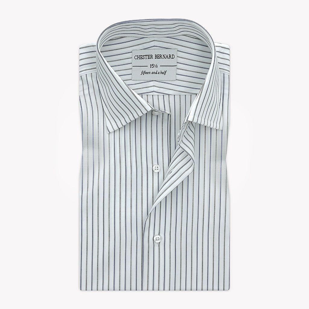 Black And White Stripes Formal Shirts For Mens1
