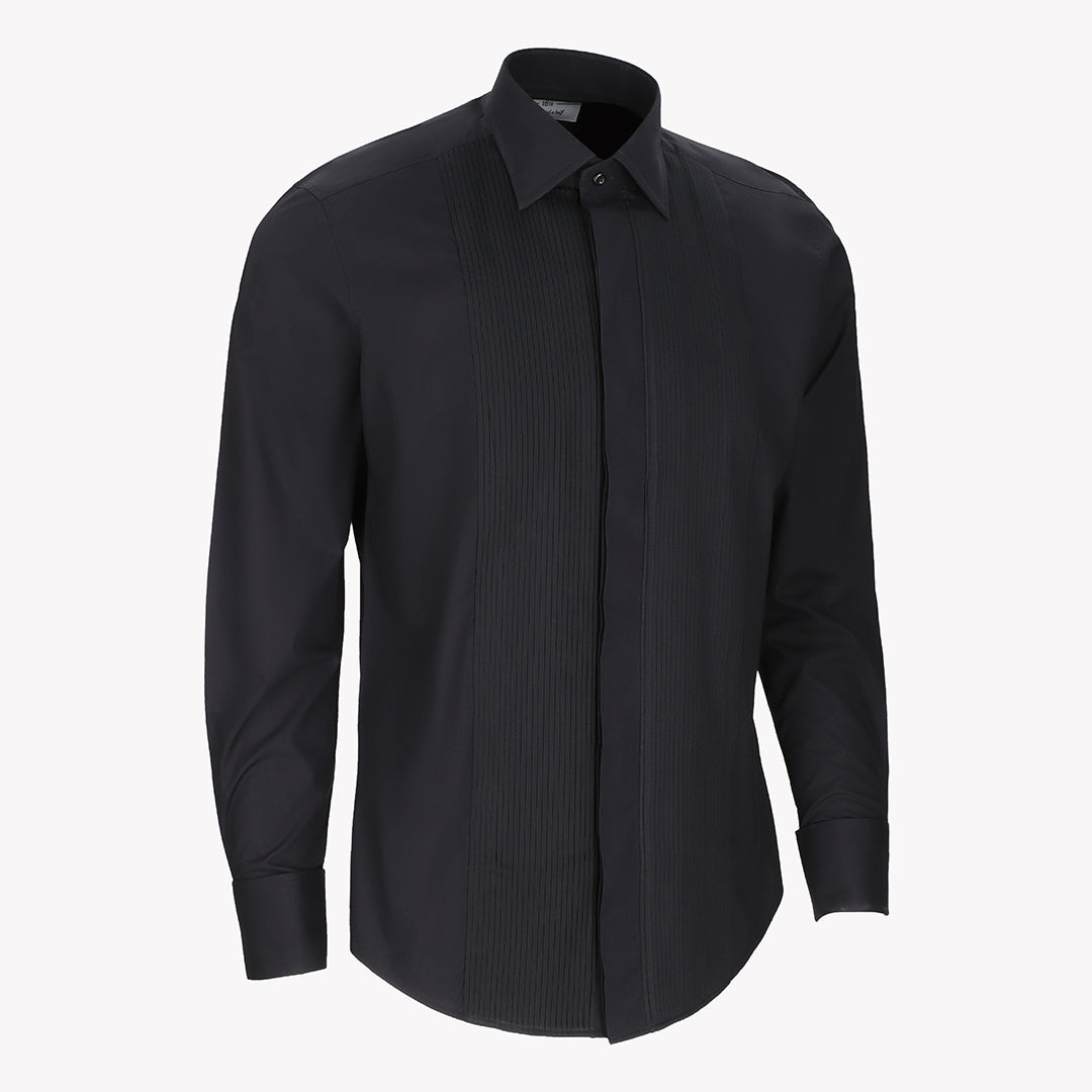 Classic Style Black Tuxedo Formal Shirt
