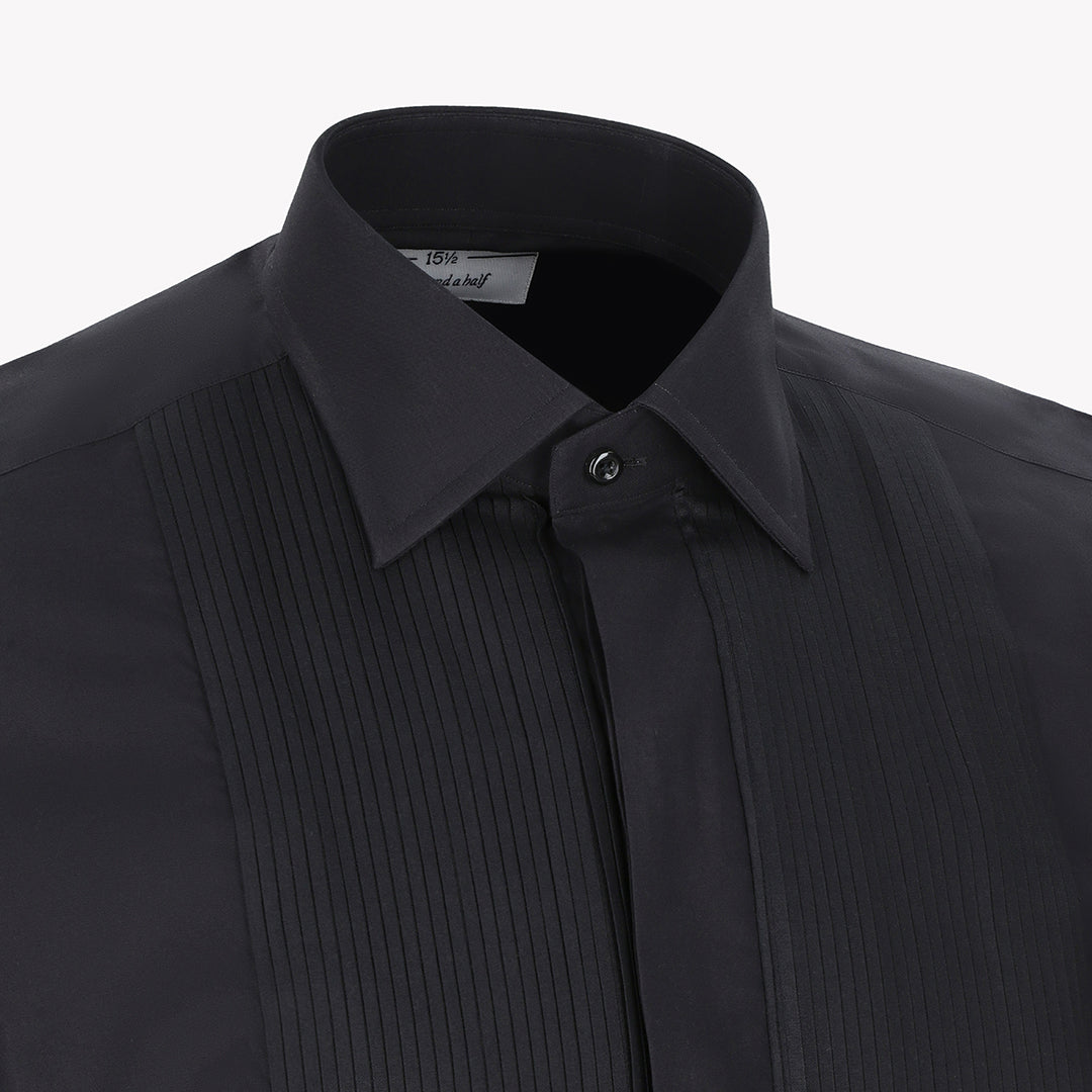 Classic Style Black Tuxedo Formal Shirt