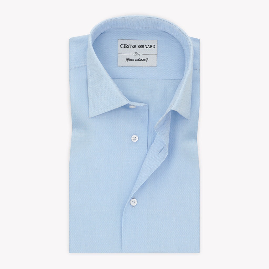 Blue Printed  Zigzag Formal Shirt For Men 1
