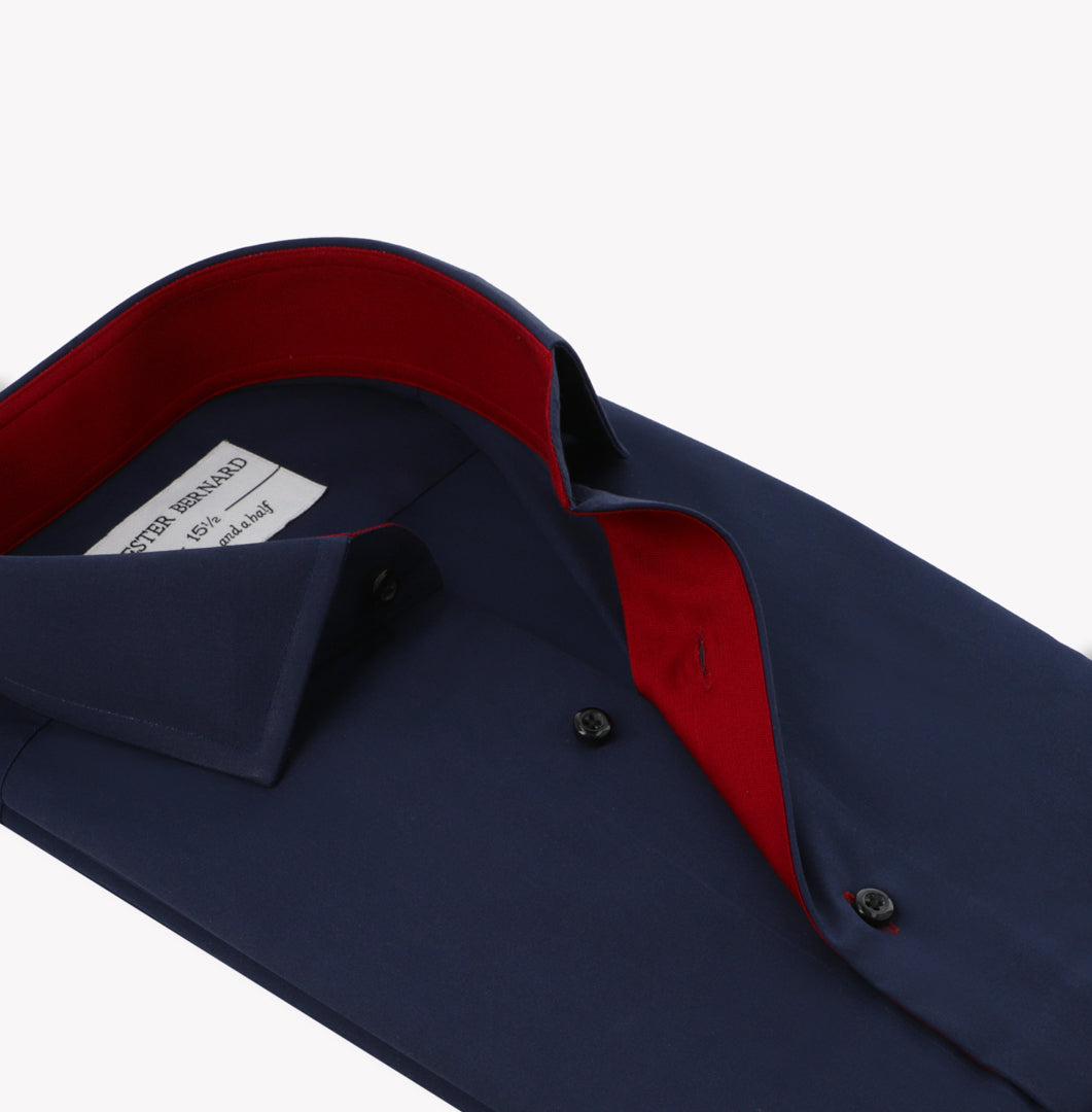 Blue With Red Inlay Casual Shirt For Men 3