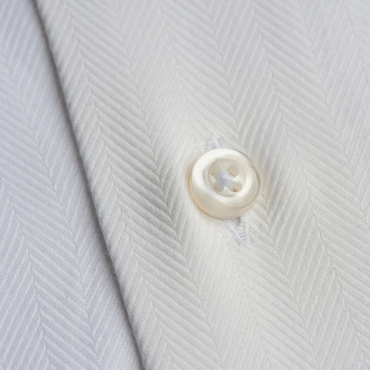 White Herringbone Formal Shirt