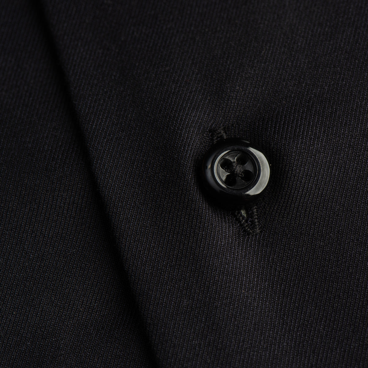 Black Solid Shirt with Floral Print Inlay
