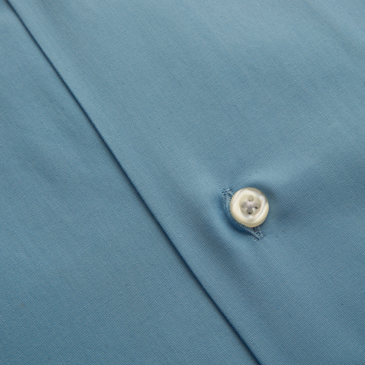 Sky Blue Cutaway Shirt with Songbird Print Trim