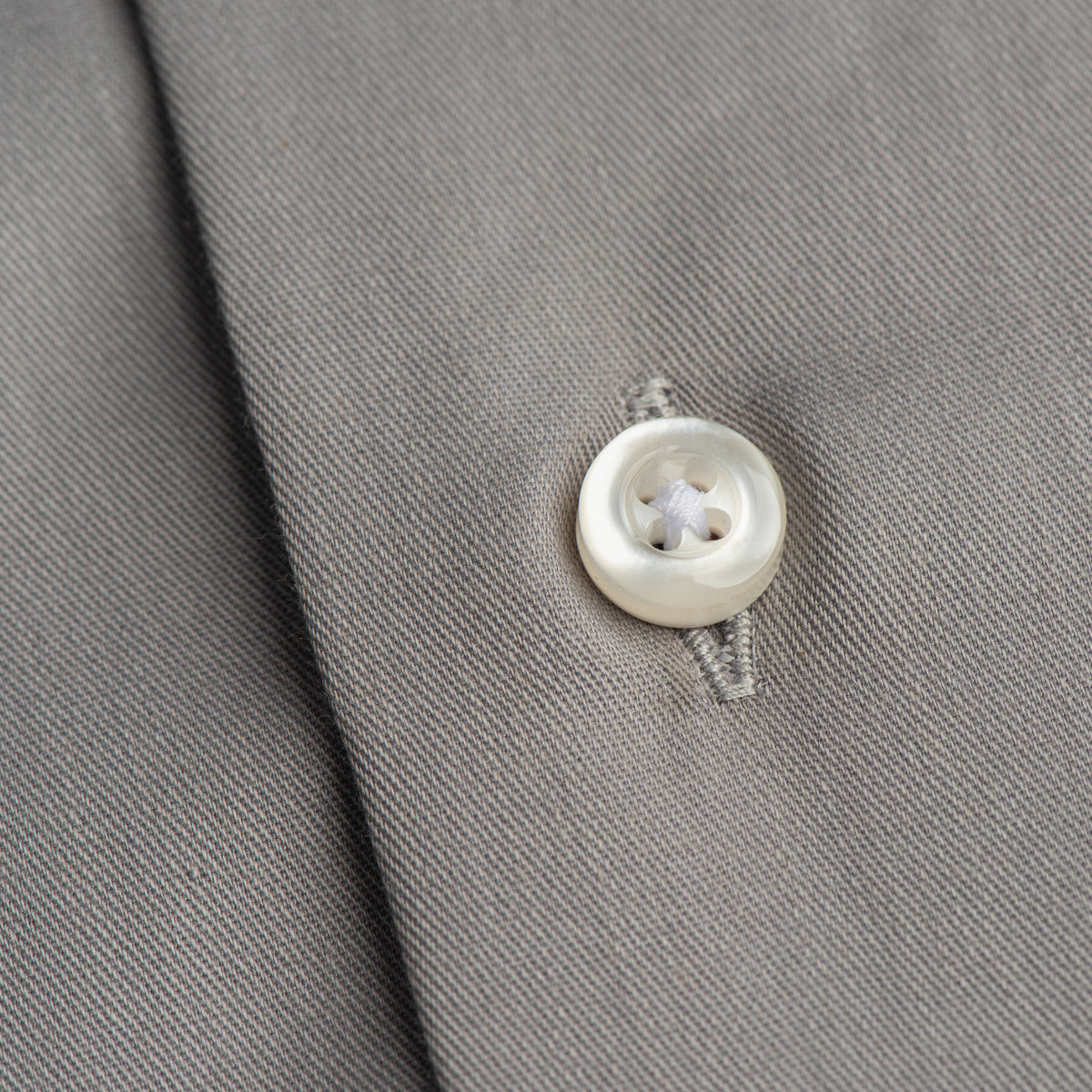Grey Solid with Maroon Placket Trim Shirt