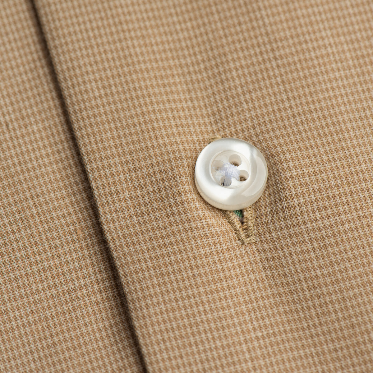 Beige Micro-Check Shirt with Maroon Paisley Inlay