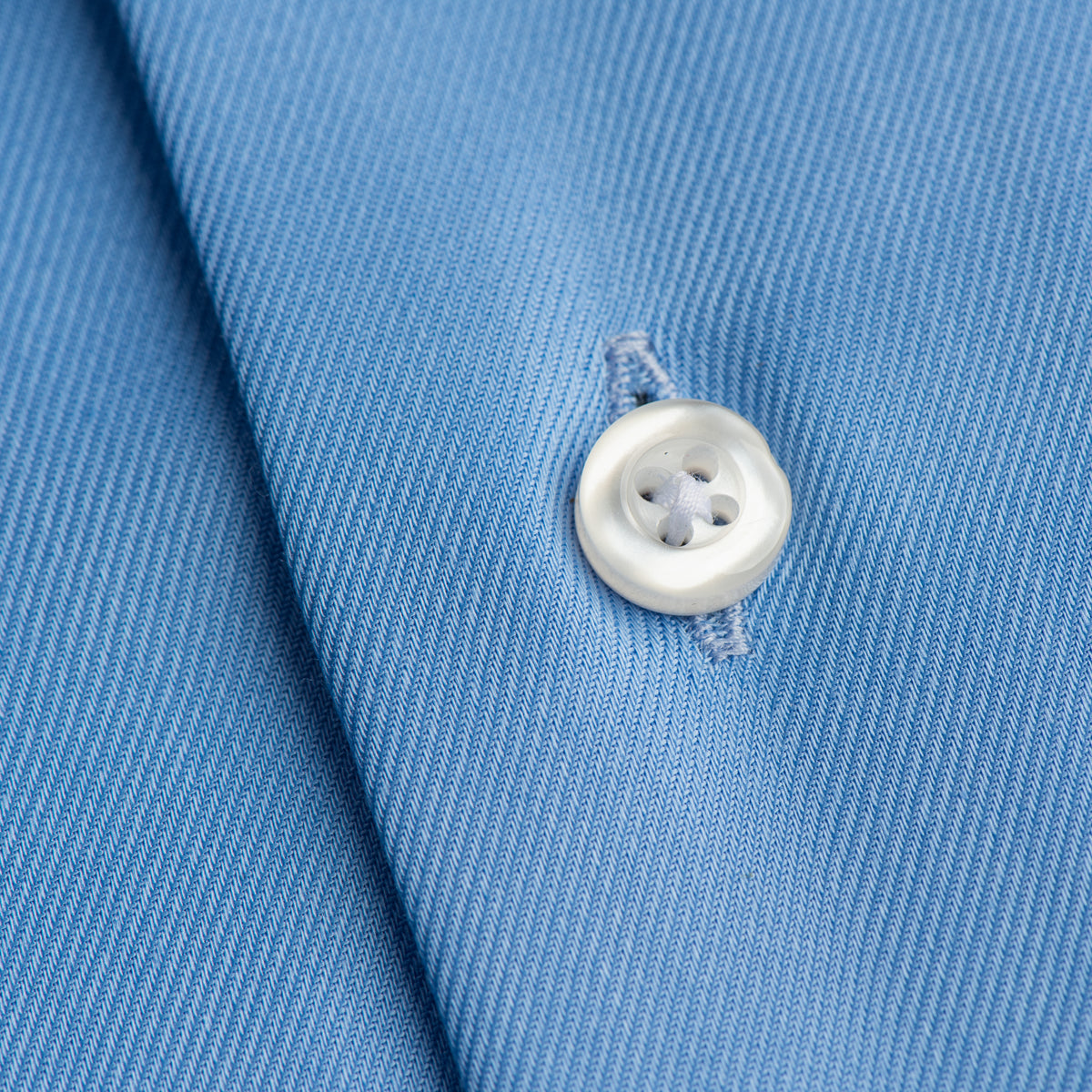 Cornflower Blue Shirt with Floral Print Inlay