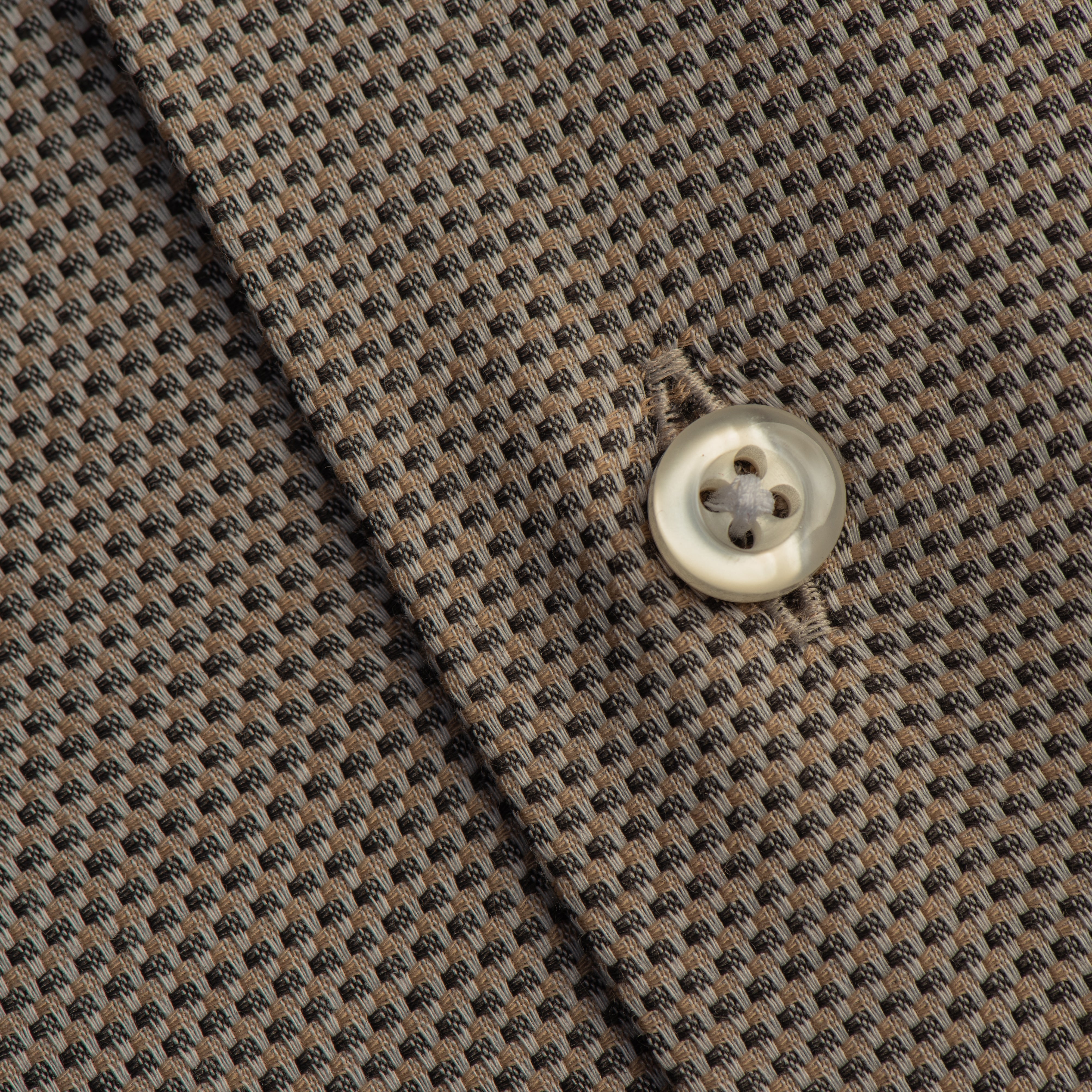 Taupe Textured Formal Shirt