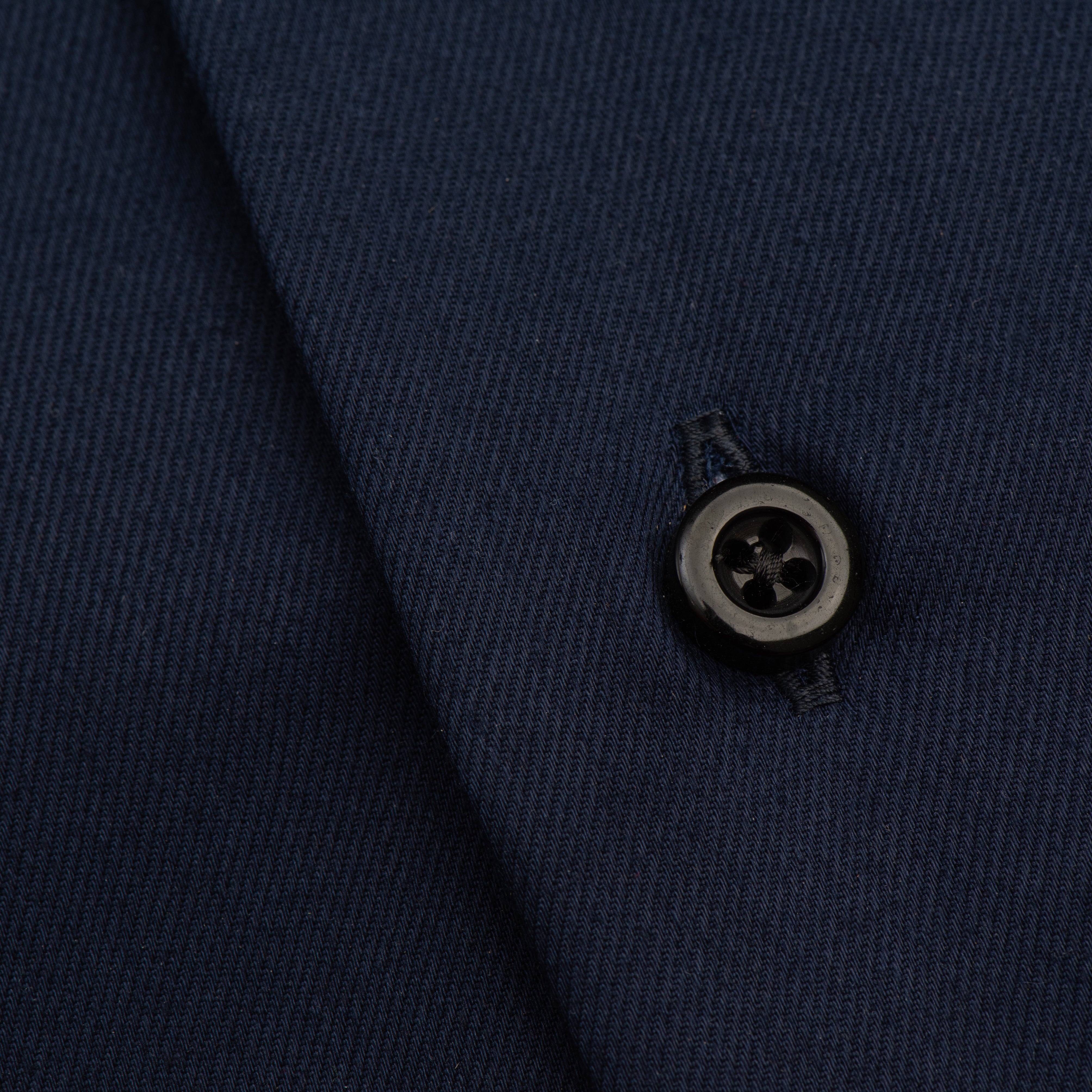 Navy Twill Shirt with Contrast Placket