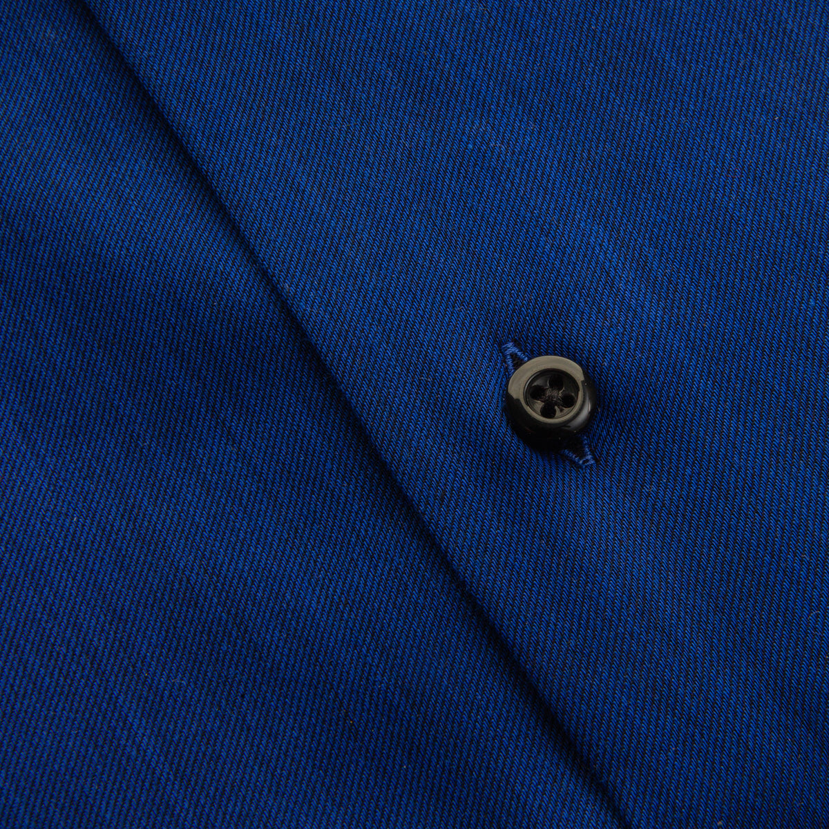 Royal Blue Twill Shirt with Paisley Trim