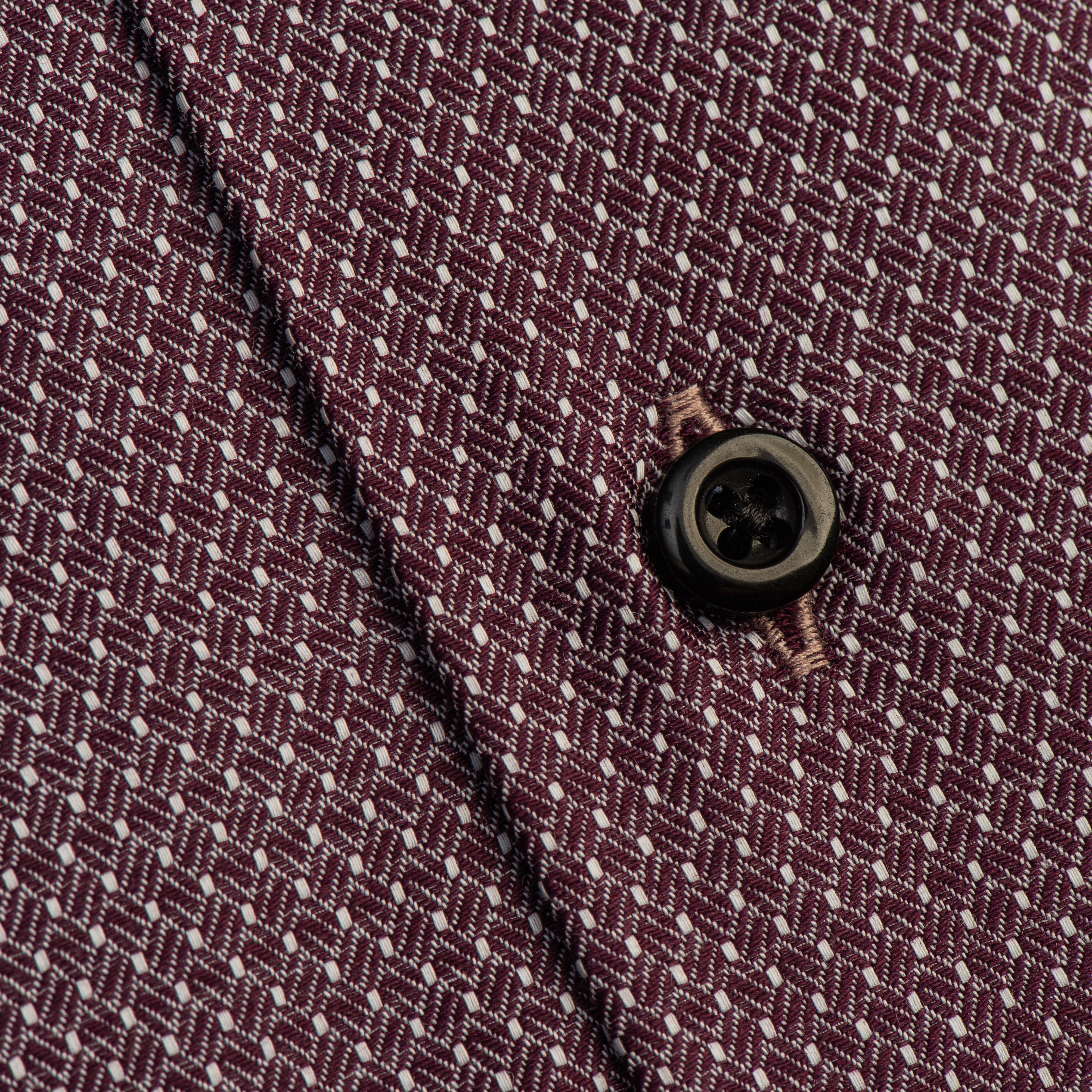 Burgundy Micro-Pattern Formal Shirt
