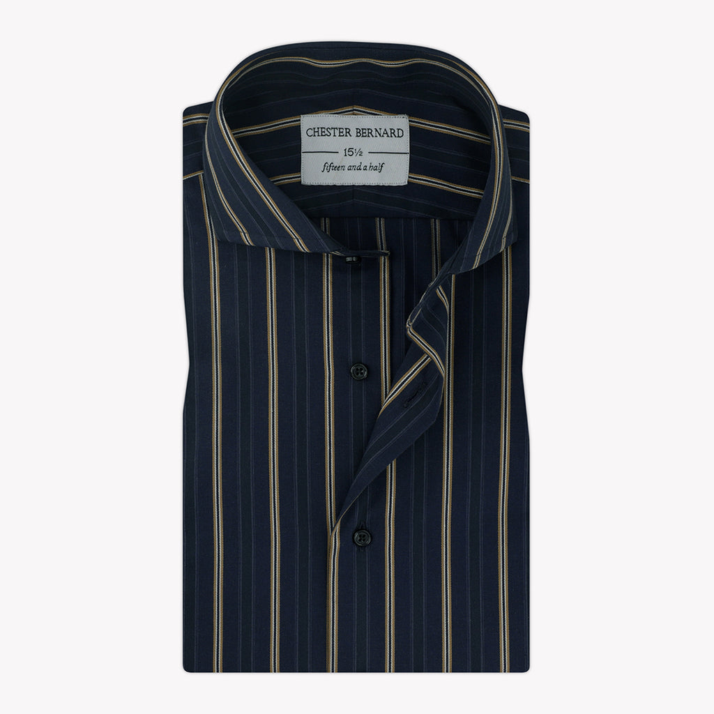 Classic Navy Blue With Black Beige Stripes OL-205