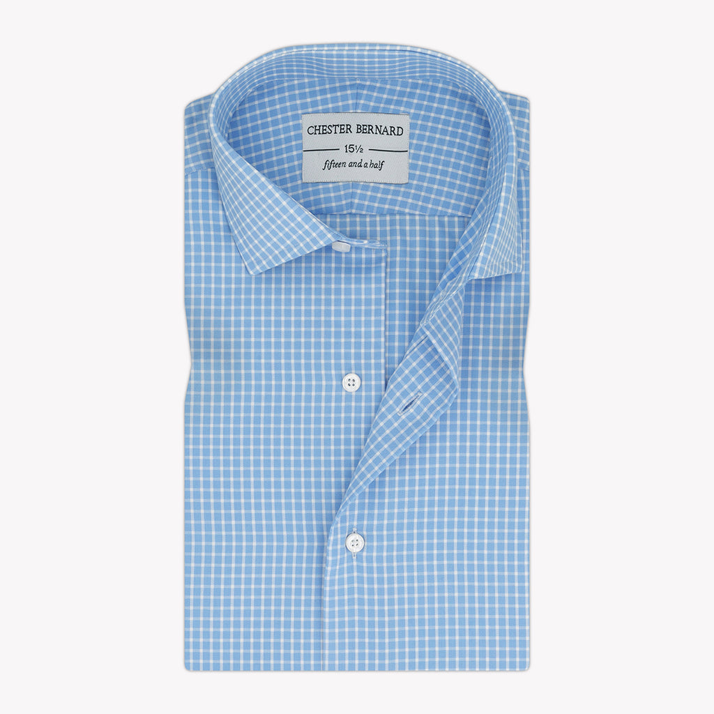 Sky Blue Medium Checks Formal Shirts OL-237