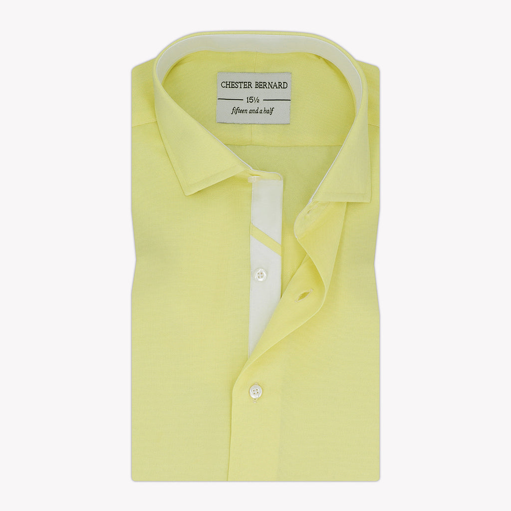 Lemon Single Cross Casual Shirt With White Inlay OL-222