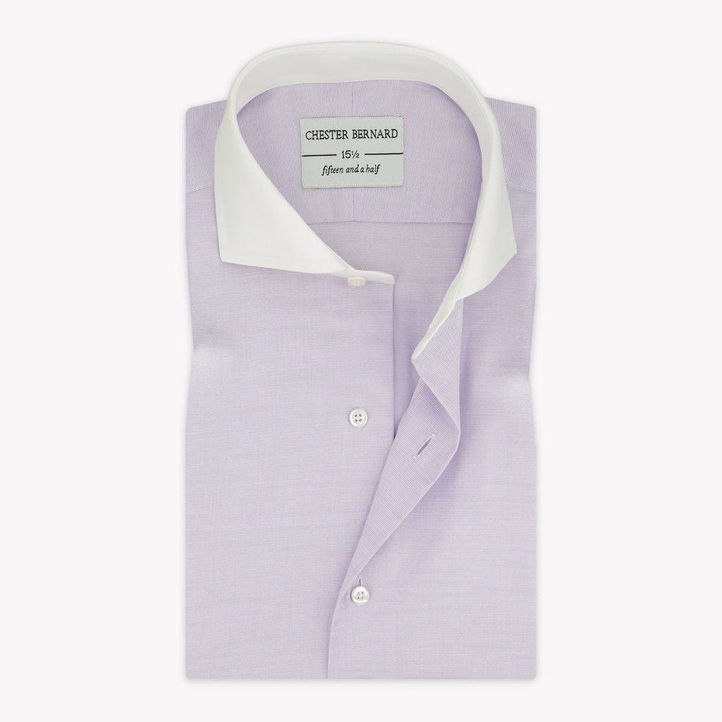 Lilac Self Jacquard With White Collar OL-113