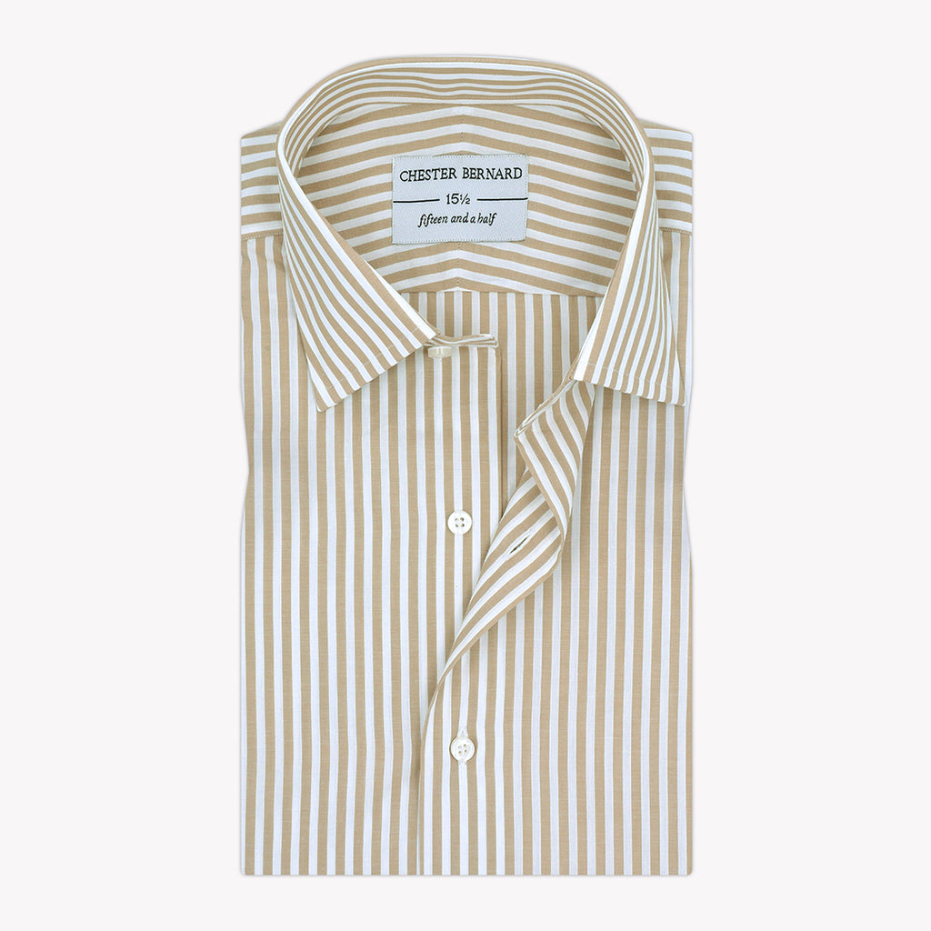 Khaki Beige With Formal Shirt Stripes OL-339