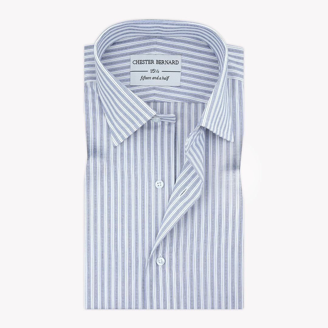 Silver Stripe Formal Shirt with Classic Collar OL-407