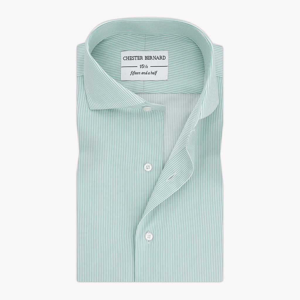 Mint Pinstripe Signature Cotton Shirt OL-410
