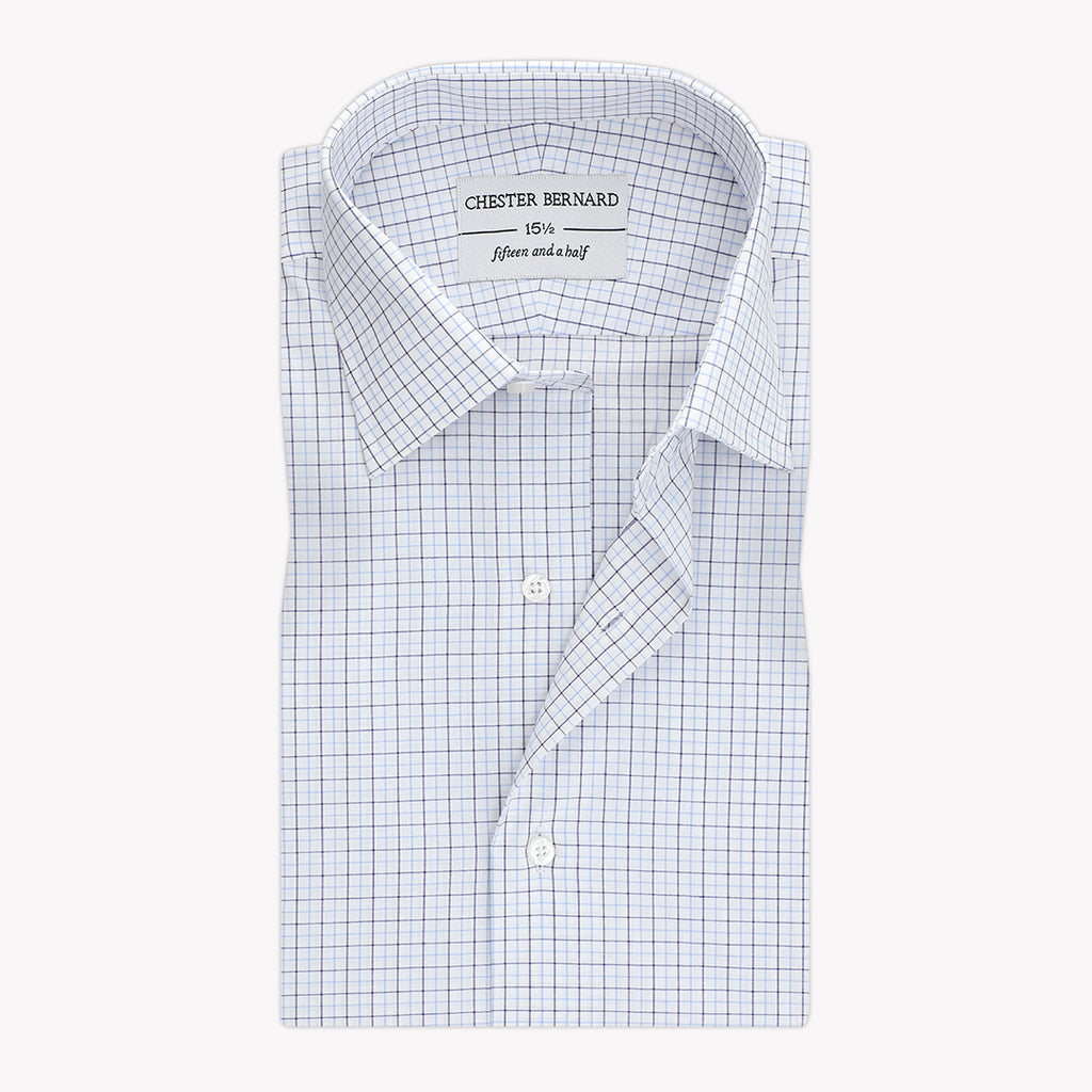 Oxford White Red & Blue Grid Check Shirt OL-404