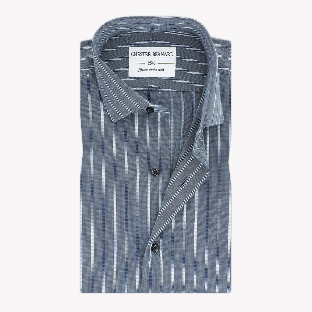 Subtle Blue Textured Stripe Shirt OL-391