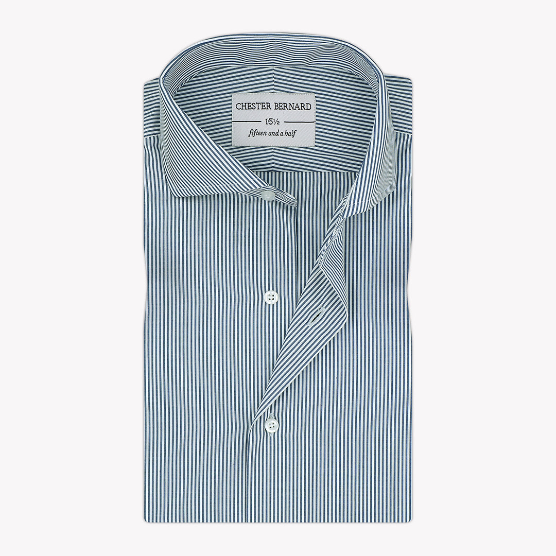 White With Blue Pin Stripes OL-418