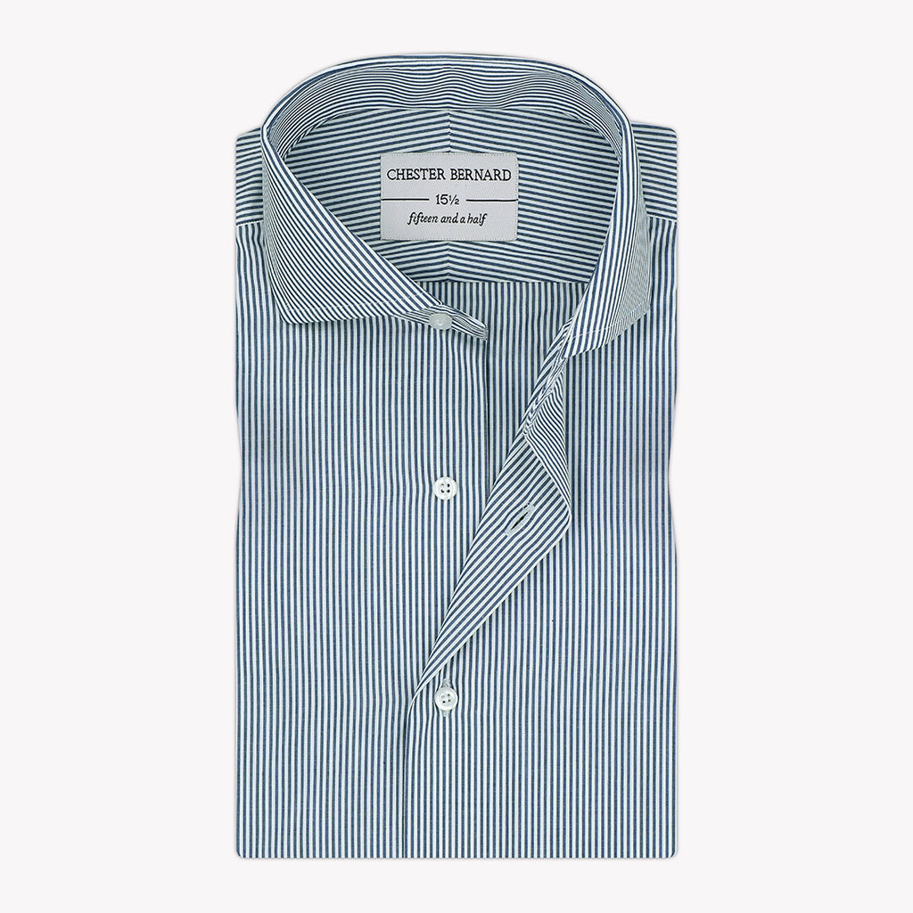 White With Blue Pin Stripes OL-418