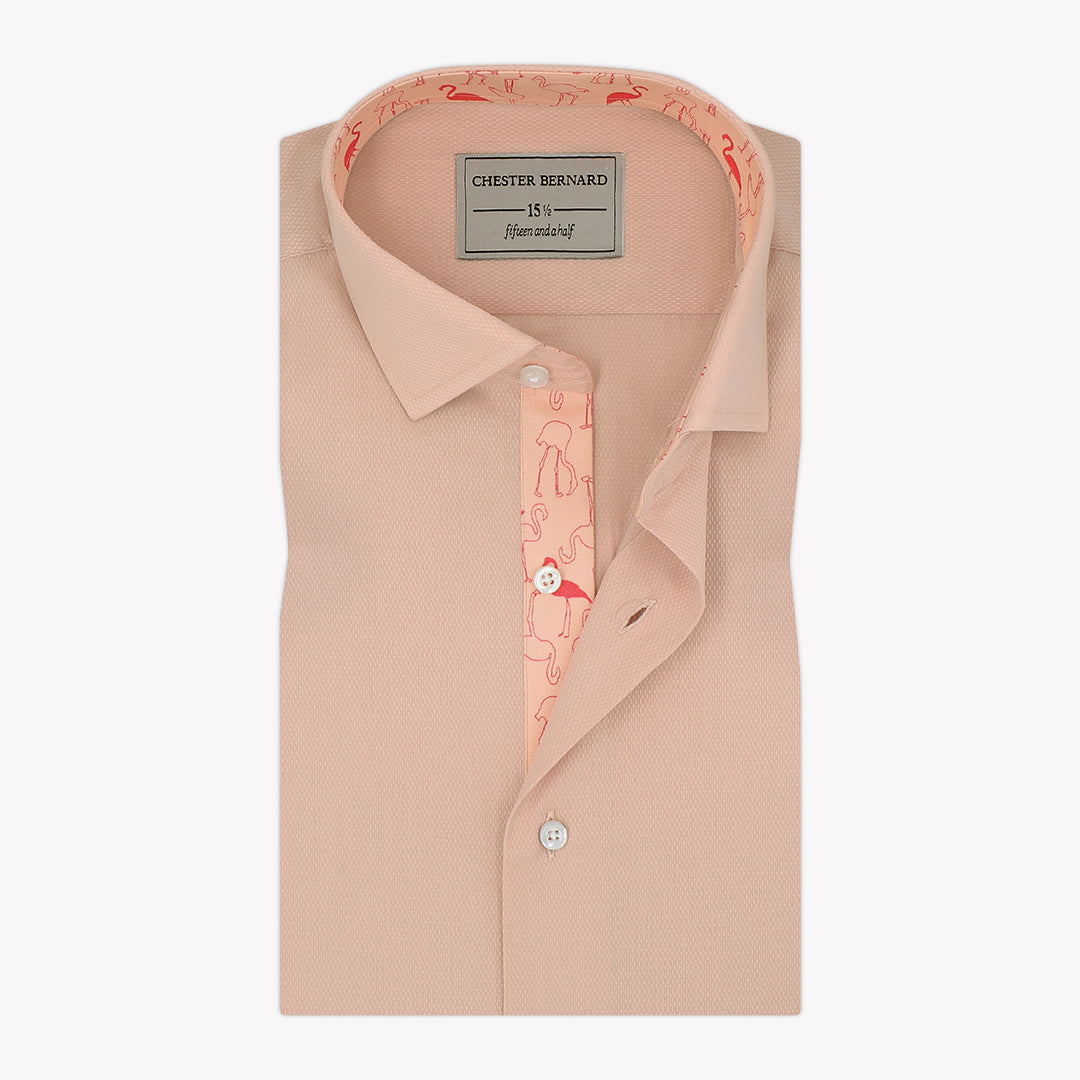 Flamingo Trimmed Soft Peach Shirt OL-474