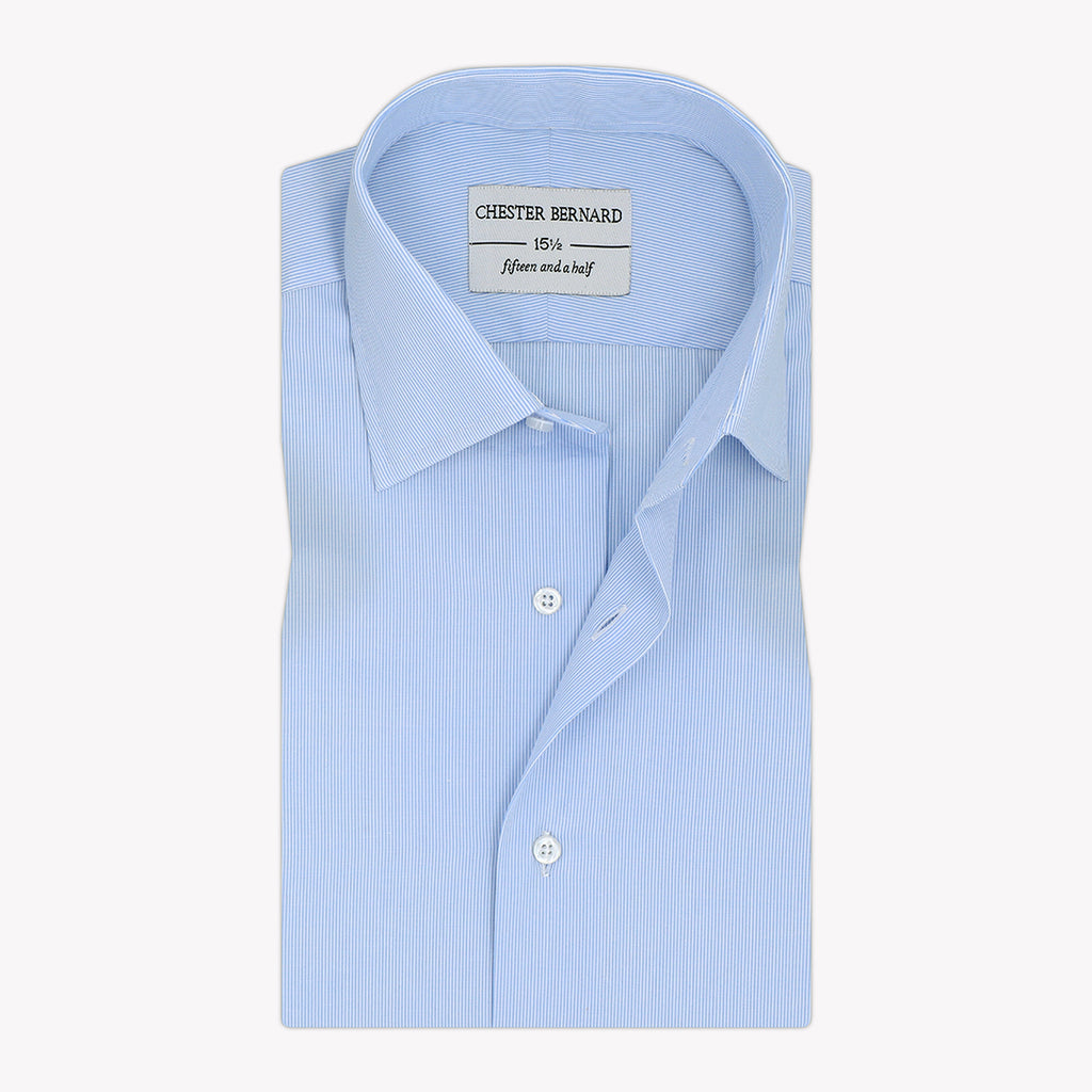 Sky Blue Micro Stripe Cotton Shirt OL-503