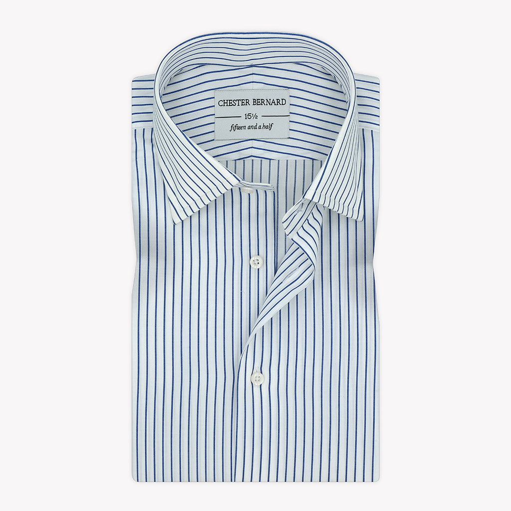 Royal Blue Pin Stripes in Twill Formal Shirt 98/22