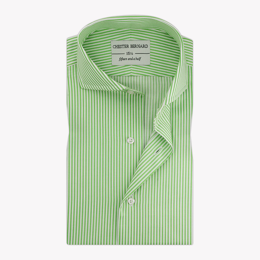 Crystal Green Pin Stripes Poplin Formal Shirt OL-147